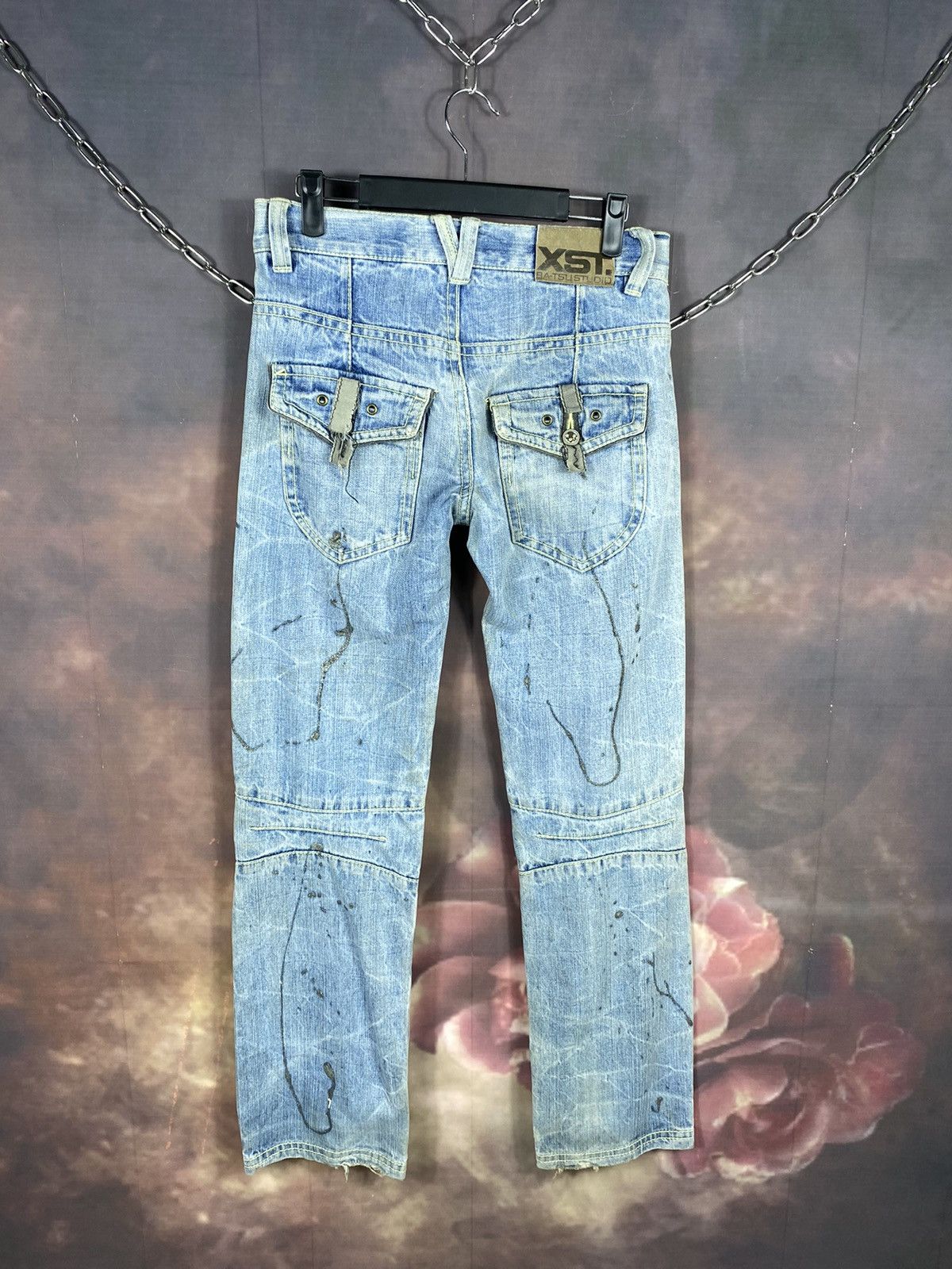If Six Was Nine × Japanese Brand × Vintage Vintage Ba-Tsu Studio Splatter Distressed Biker Jeans Size US 29 - 2 Thumbnail