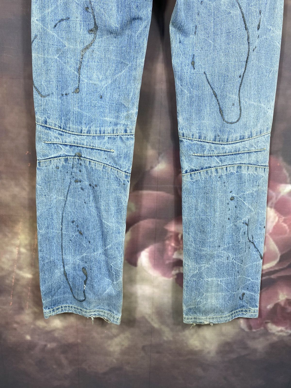If Six Was Nine × Japanese Brand × Vintage Vintage Ba-Tsu Studio Splatter Distressed Biker Jeans Size US 29 - 9 Thumbnail
