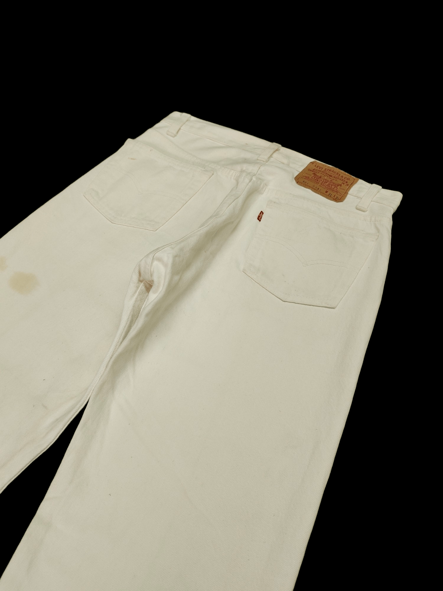Kazuyuki Kumagai Attachment Vintage 80s Levis 501 White Made In USA Denim Jeans Size US 30 / EU 46 - 7 Thumbnail