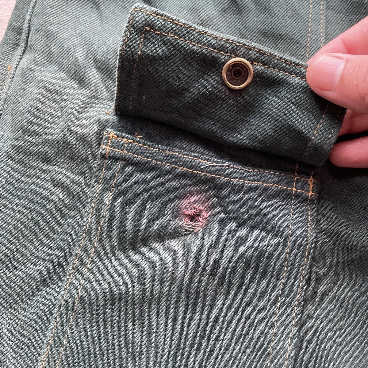 Japanese Brand THRASHED💥Vintage Kalimera Green Bush Pocket Jeans Pants W32 Size US 32 / EU 48 - 10 Thumbnail