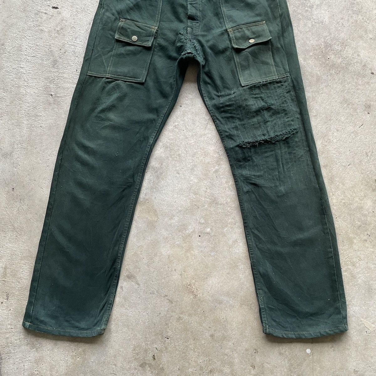 Japanese Brand THRASHED💥Vintage Kalimera Green Bush Pocket Jeans Pants W32 Size US 32 / EU 48 - 6 Thumbnail