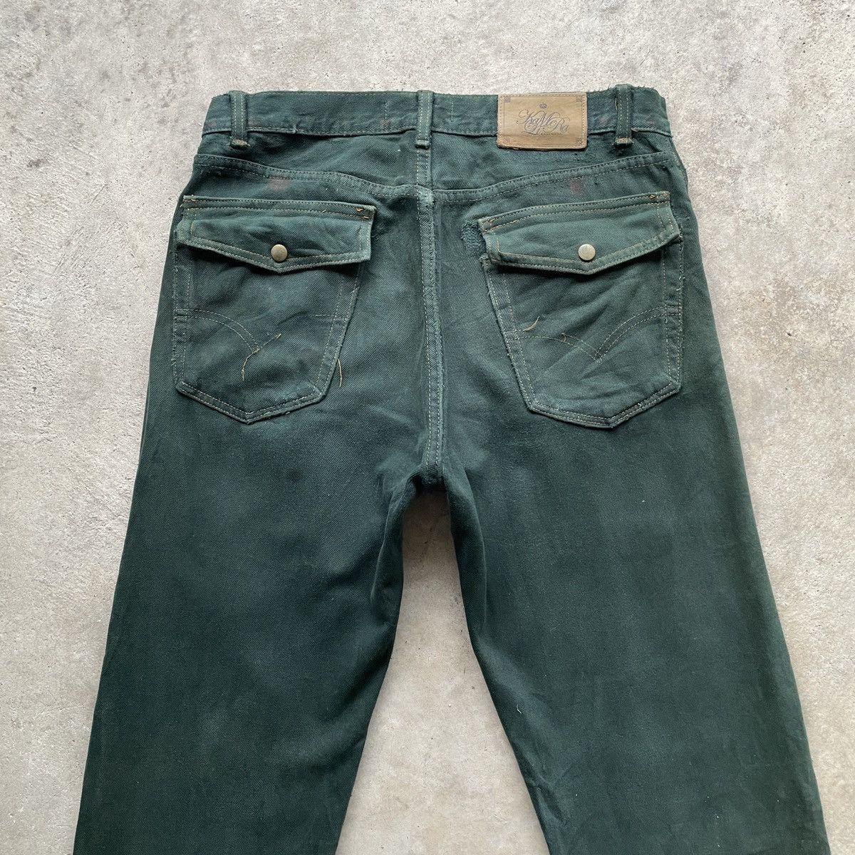 Japanese Brand THRASHED💥Vintage Kalimera Green Bush Pocket Jeans Pants W32 Size US 32 / EU 48 - 14 Thumbnail