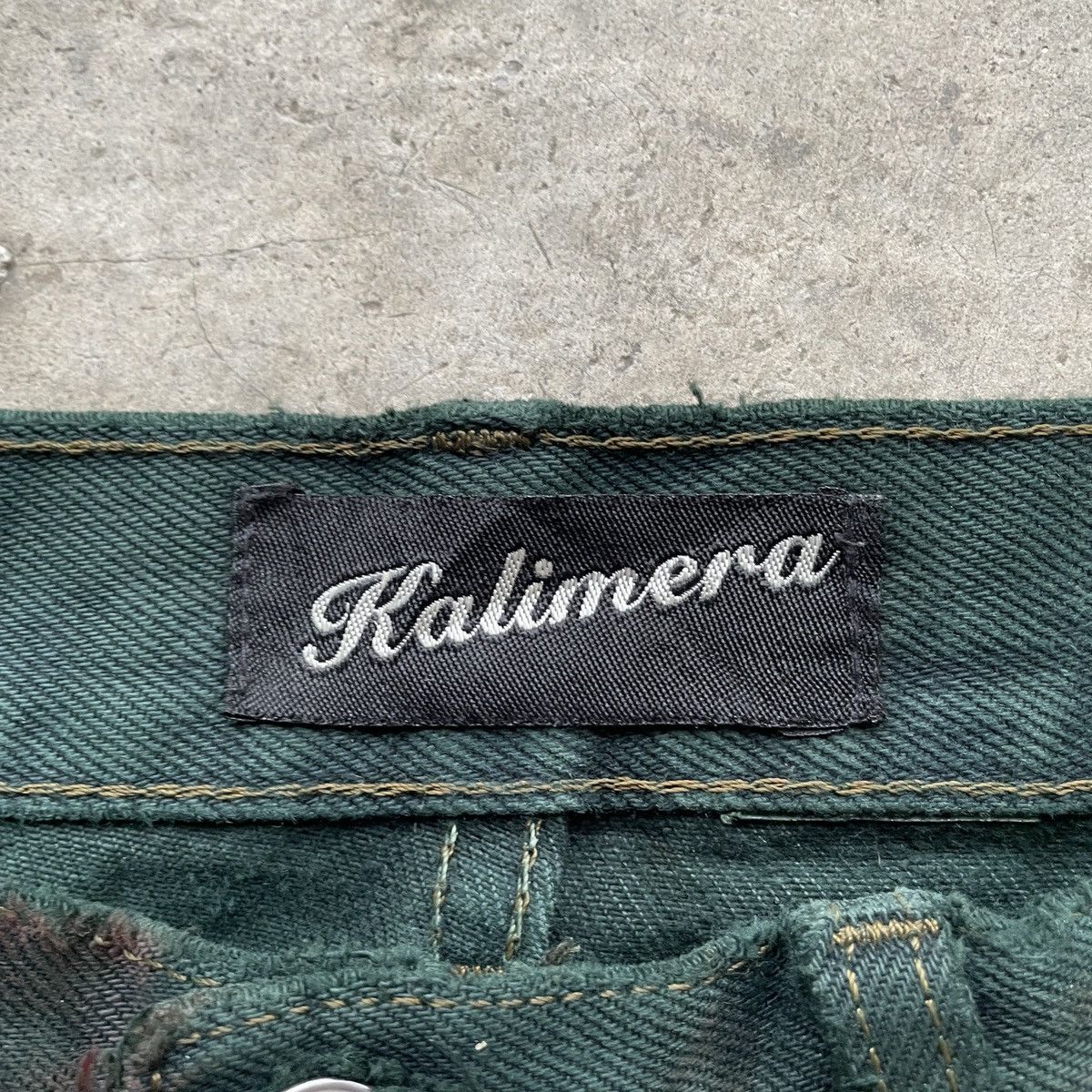 Japanese Brand THRASHED💥Vintage Kalimera Green Bush Pocket Jeans Pants W32 Size US 32 / EU 48 - 7 Thumbnail