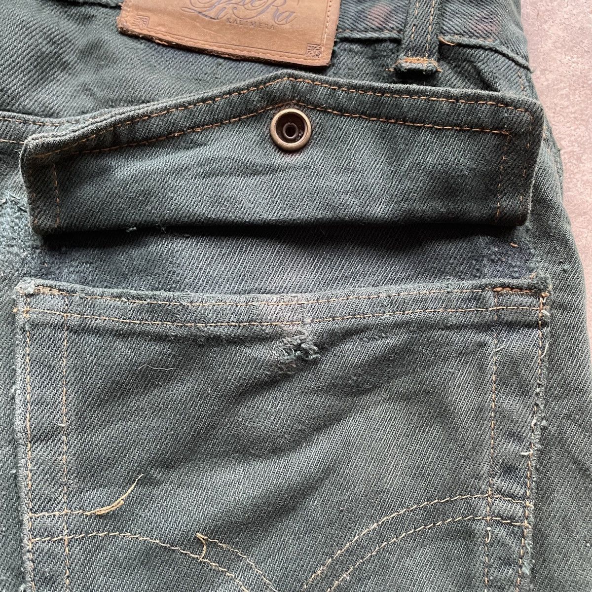 Japanese Brand THRASHED💥Vintage Kalimera Green Bush Pocket Jeans Pants W32 Size US 32 / EU 48 - 11 Thumbnail