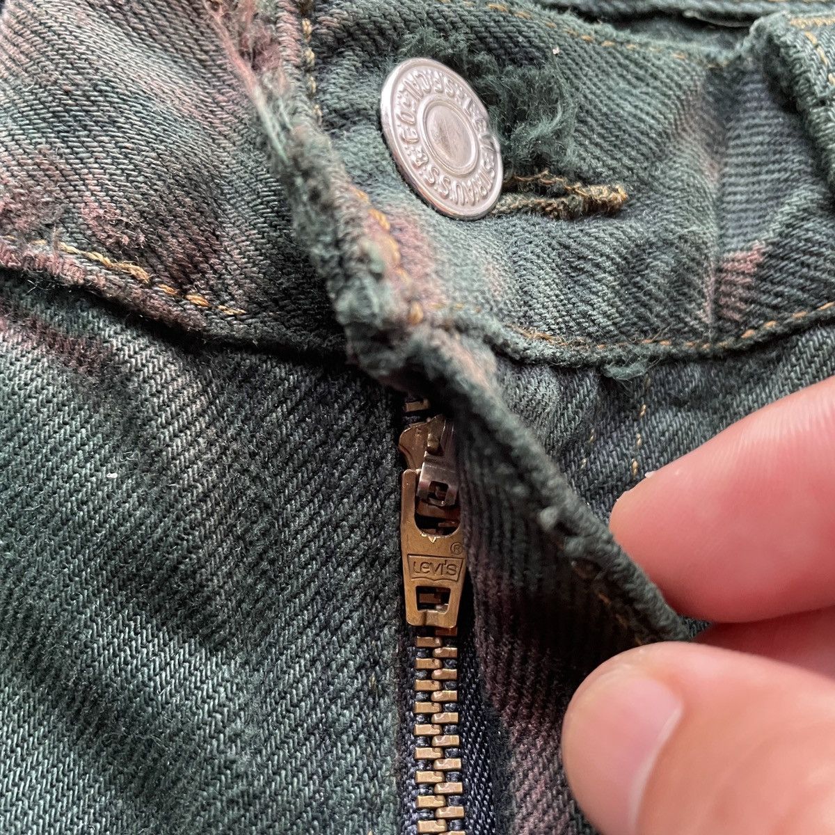 Japanese Brand THRASHED💥Vintage Kalimera Green Bush Pocket Jeans Pants W32 Size US 32 / EU 48 - 8 Thumbnail