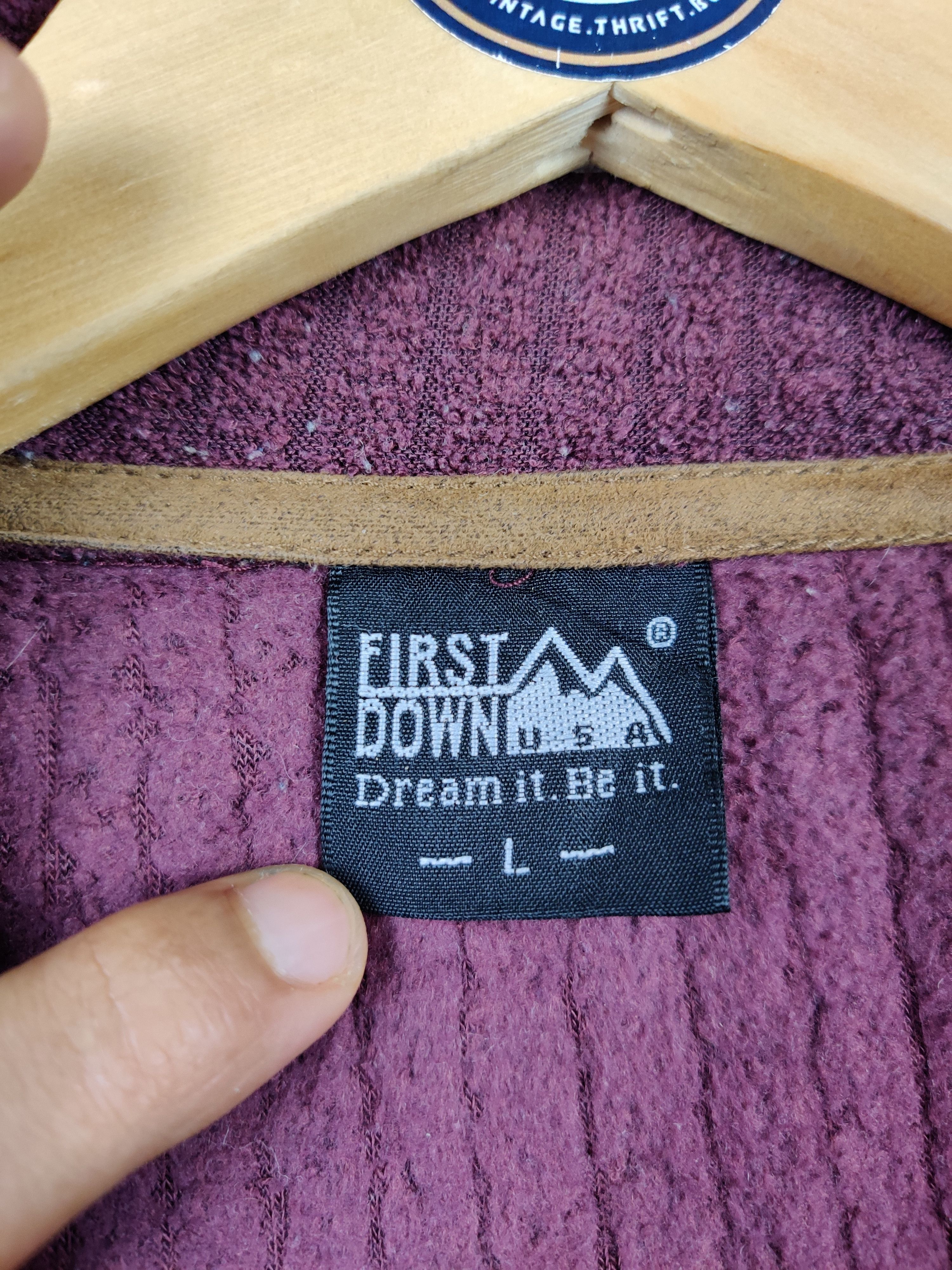 Japanese Brand Vintage First Down Knit Half Zipper Sweater Jacket Size US L / EU 52-54 / 3 - 7 Thumbnail
