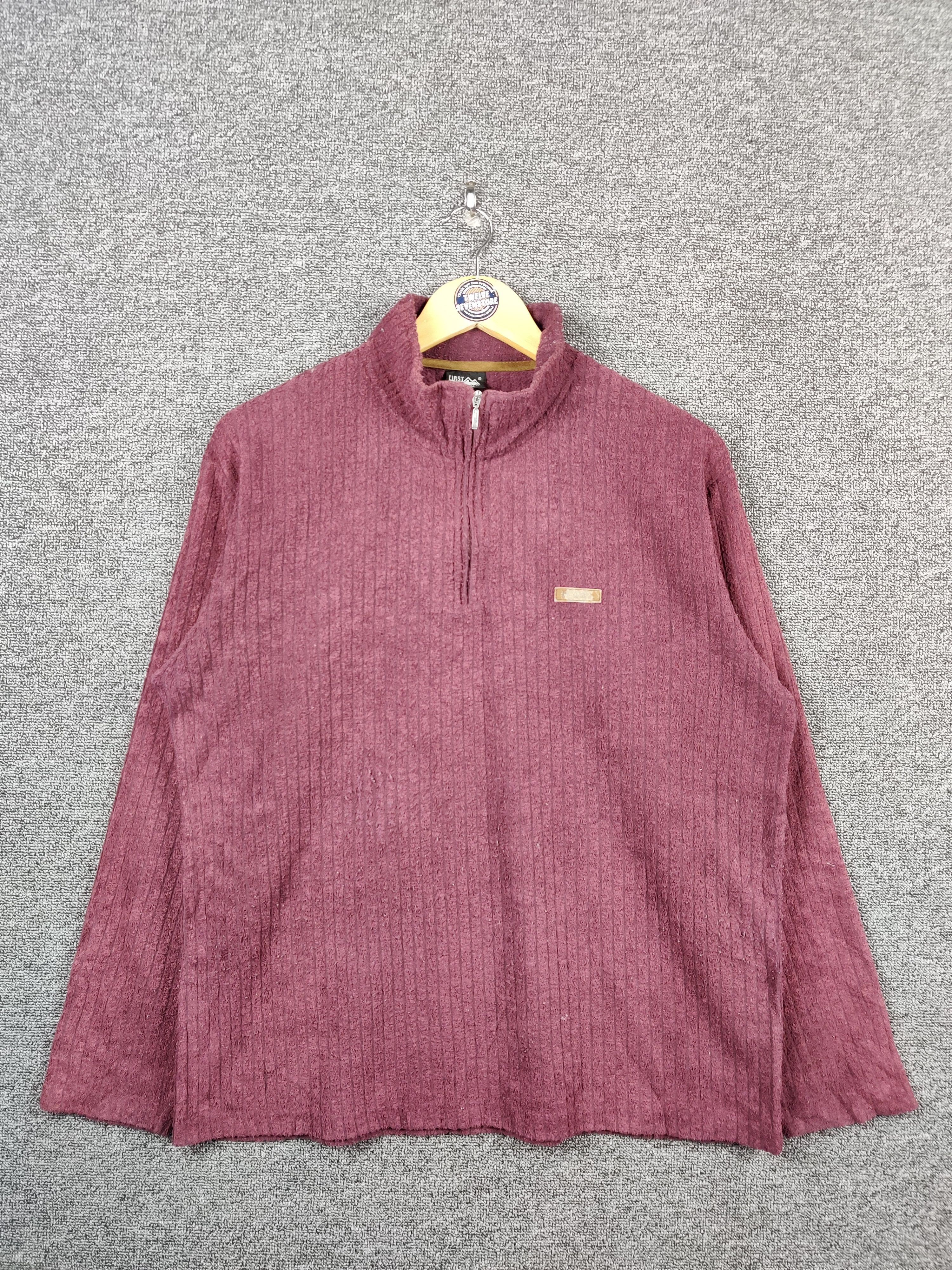 Japanese Brand Vintage First Down Knit Half Zipper Sweater Jacket Size US L / EU 52-54 / 3 - 1 Thumbnail