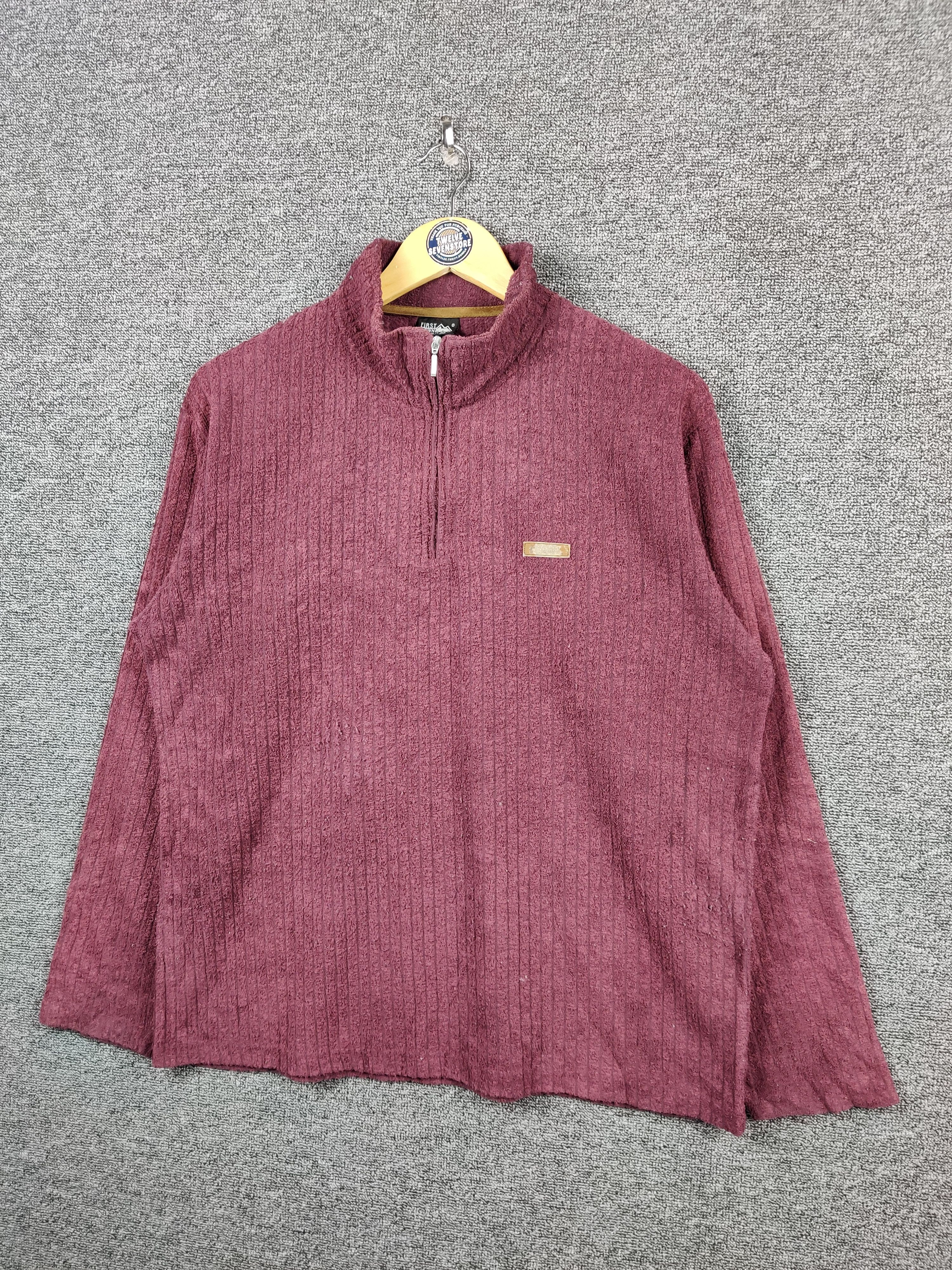 Japanese Brand Vintage First Down Knit Half Zipper Sweater Jacket Size US L / EU 52-54 / 3 - 2 Thumbnail