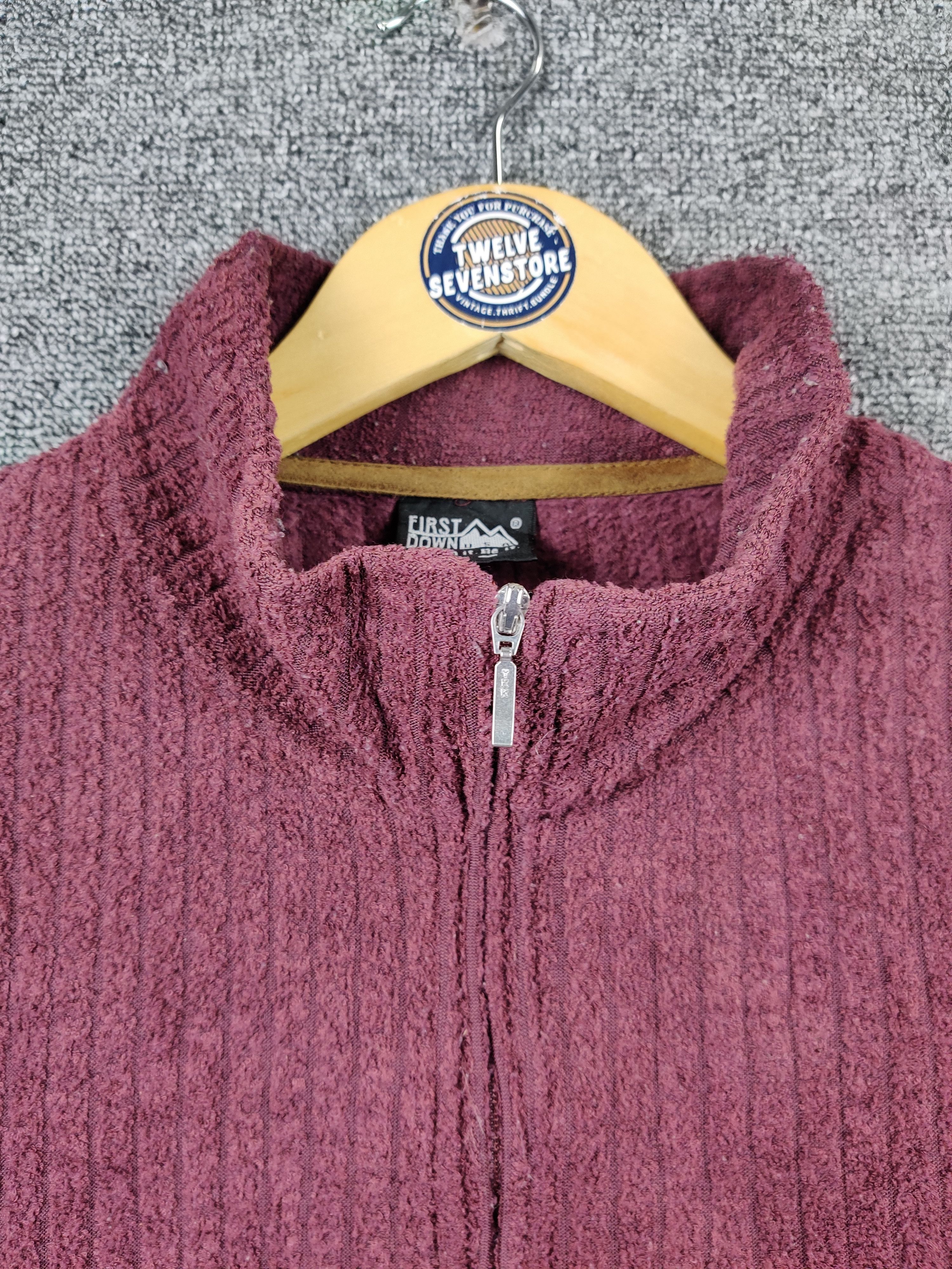 Japanese Brand Vintage First Down Knit Half Zipper Sweater Jacket Size US L / EU 52-54 / 3 - 5 Thumbnail