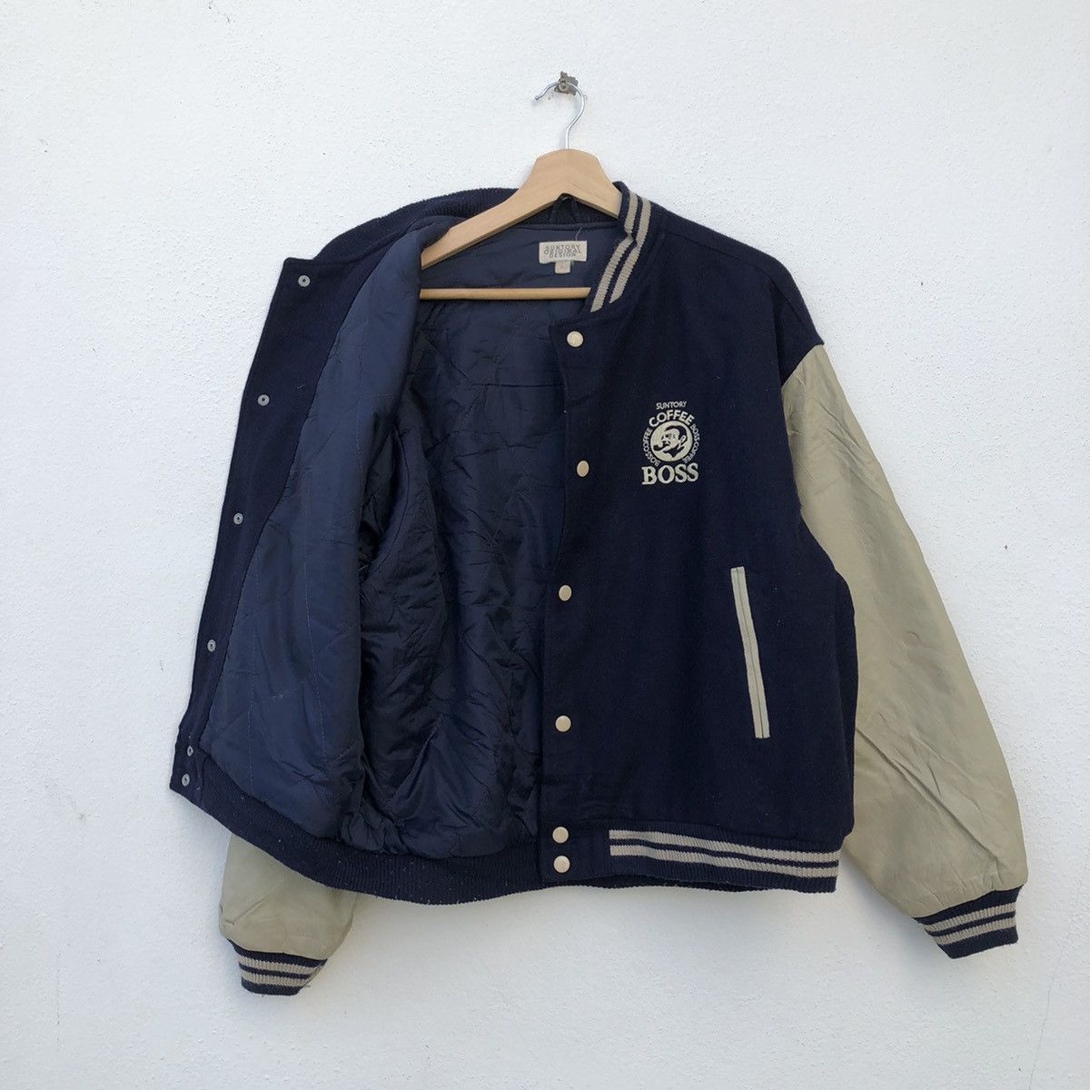 Japanese Brand VARSITY JACKET LEATHER SLEEVE SUNTORY ORIGINAL DESIGN Size US M / EU 48-50 / 2 - 8 Thumbnail