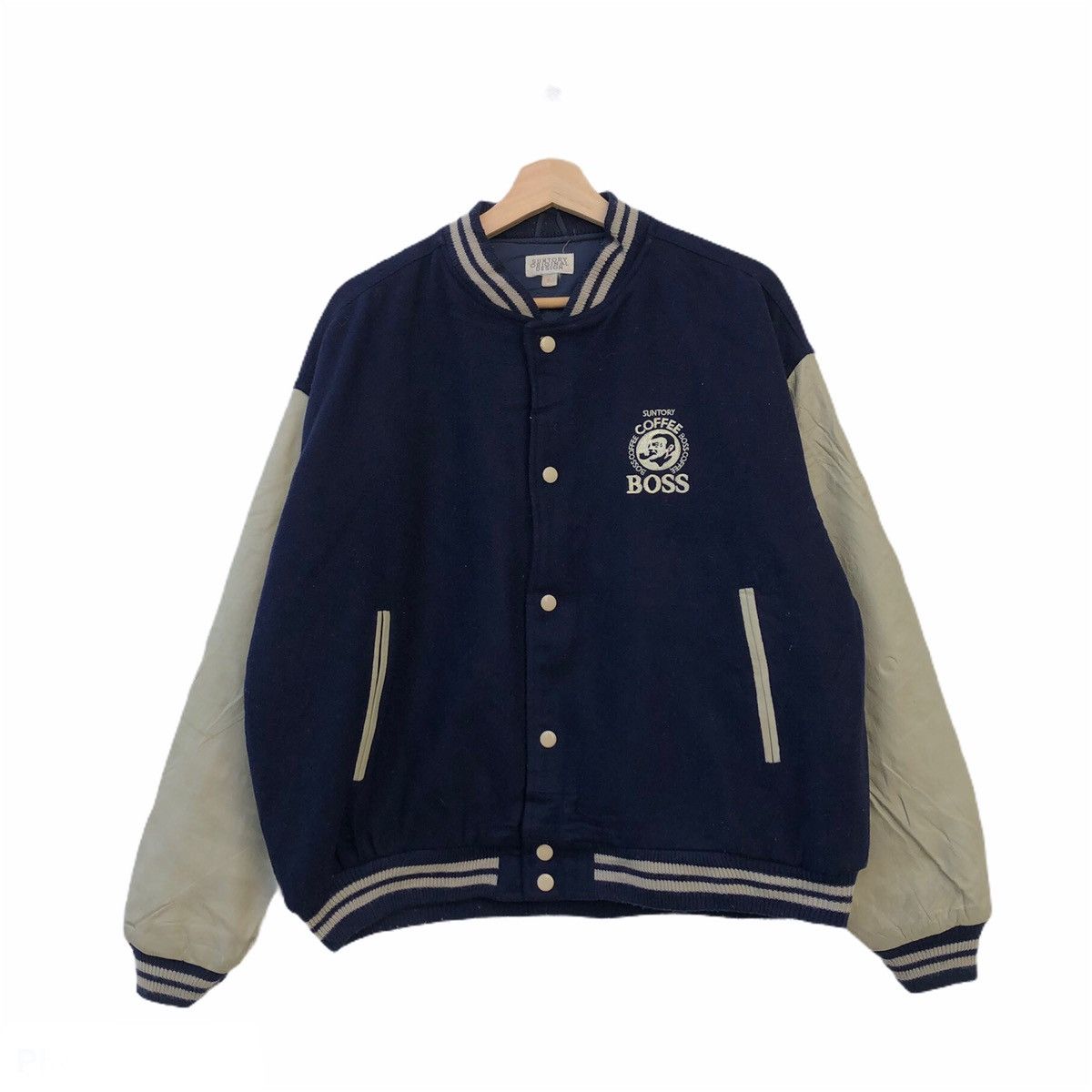 Japanese Brand VARSITY JACKET LEATHER SLEEVE SUNTORY ORIGINAL DESIGN Size US M / EU 48-50 / 2 - 2 Thumbnail
