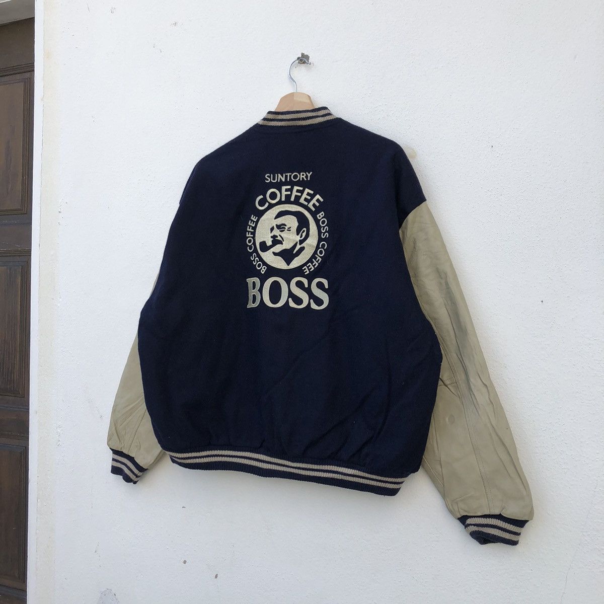 Japanese Brand VARSITY JACKET LEATHER SLEEVE SUNTORY ORIGINAL DESIGN Size US M / EU 48-50 / 2 - 6 Thumbnail