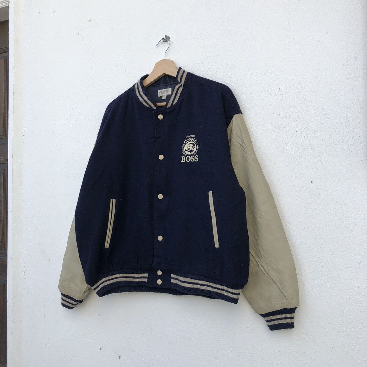 Japanese Brand VARSITY JACKET LEATHER SLEEVE SUNTORY ORIGINAL DESIGN Size US M / EU 48-50 / 2 - 3 Thumbnail