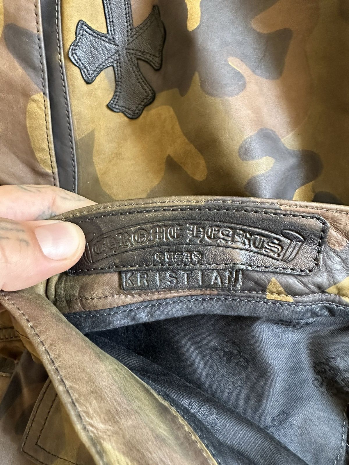 Chrome Hearts Chrome Hearts KRISTIAN STARK Personal LEATHER CROSS JEANS Size US 33 - 14 Thumbnail