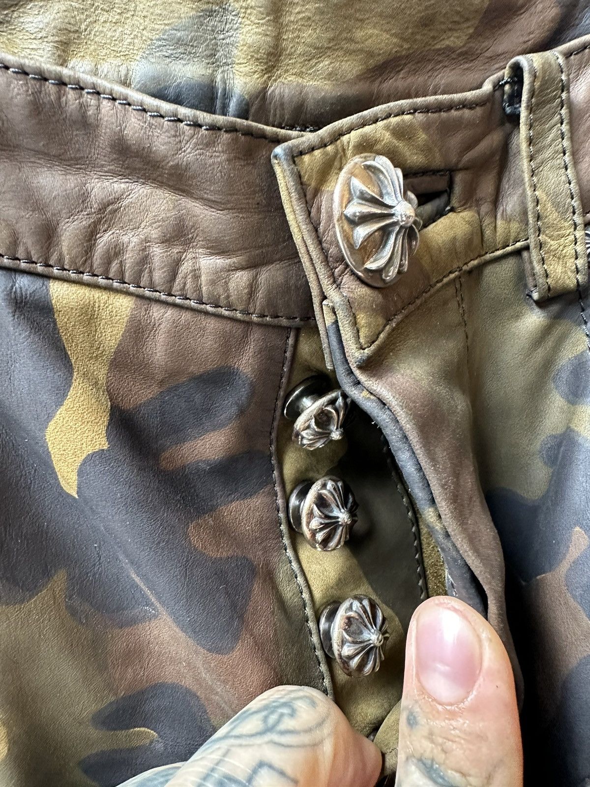 Chrome Hearts Chrome Hearts KRISTIAN STARK Personal LEATHER CROSS JEANS Size US 33 - 5 Thumbnail