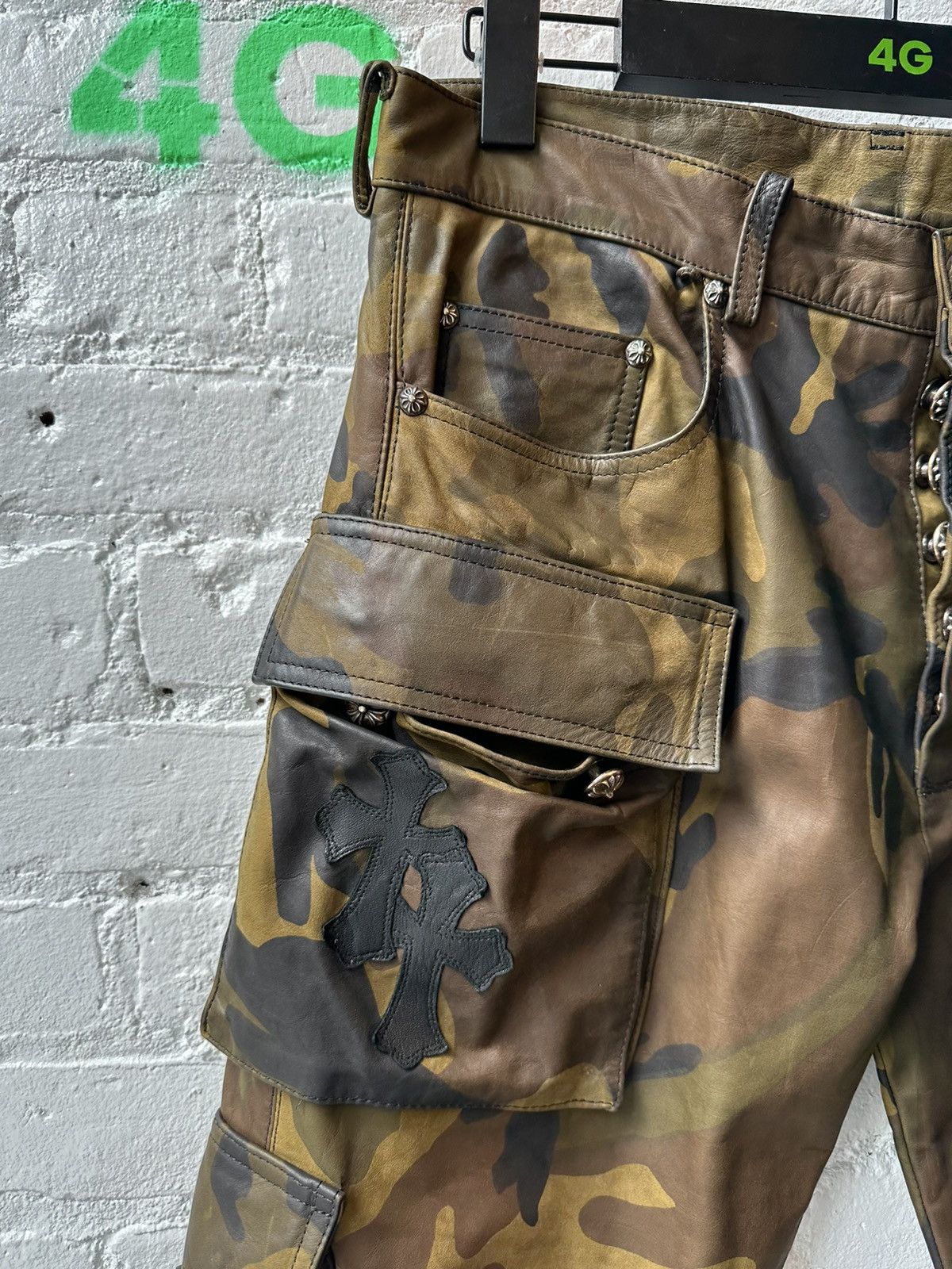 Chrome Hearts Chrome Hearts KRISTIAN STARK Personal LEATHER CROSS JEANS Size US 33 - 3 Thumbnail