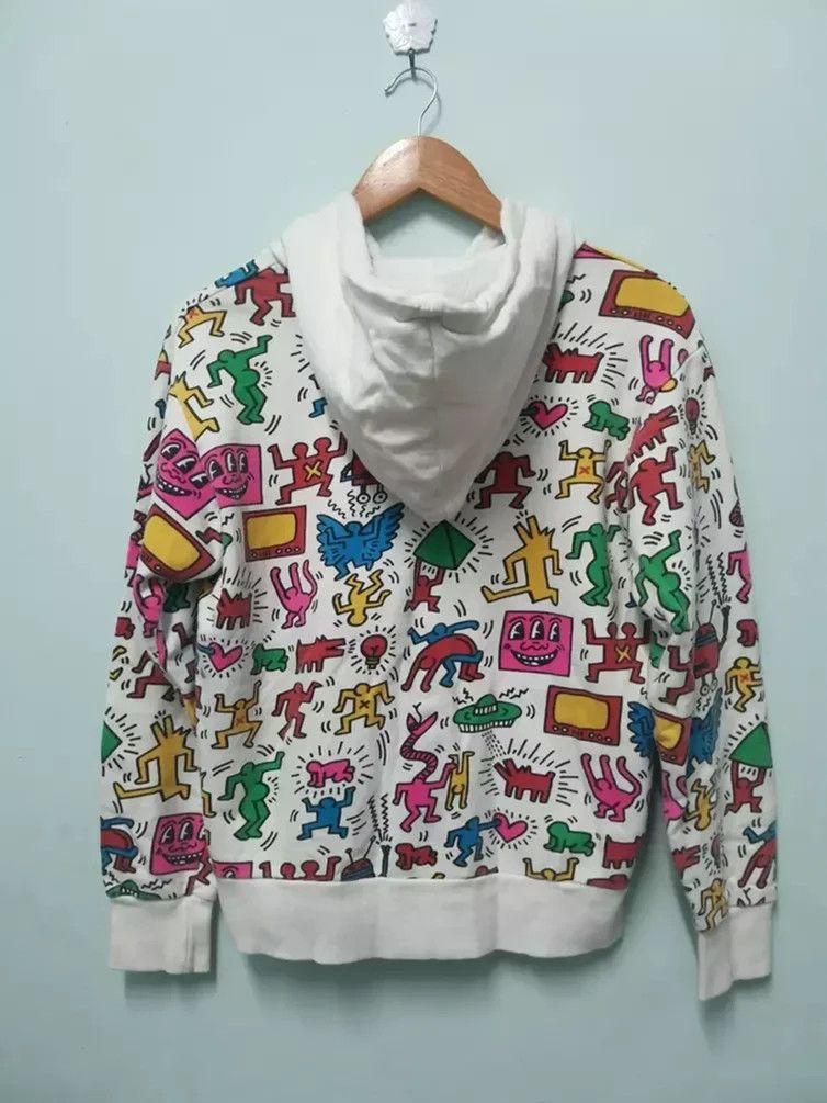 image of Keith Haring X Bigbang Hoodie Overprint Graffiti Designer in White, Men's (Size Medium)