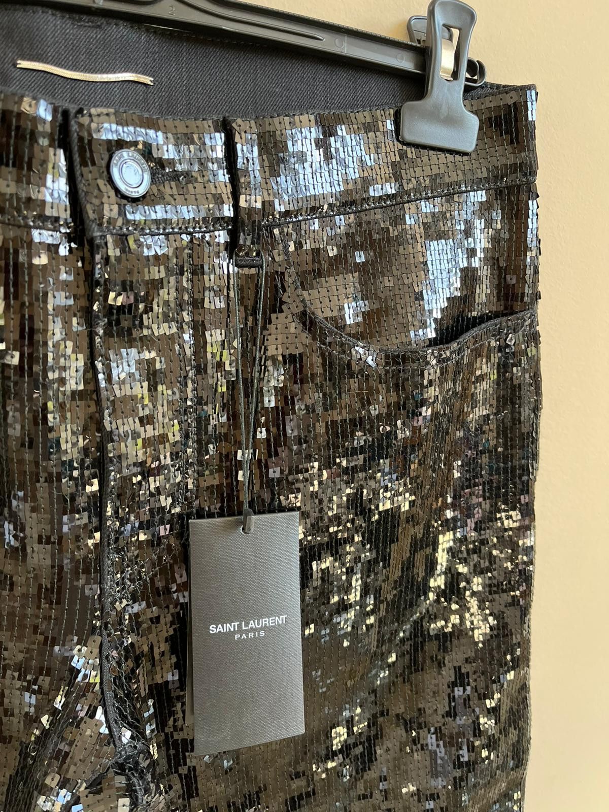 Saint Laurent Paris Sequence Skinny Low Waist Pant in Used Black Color Size US 30 / EU 46 - 12 Thumbnail
