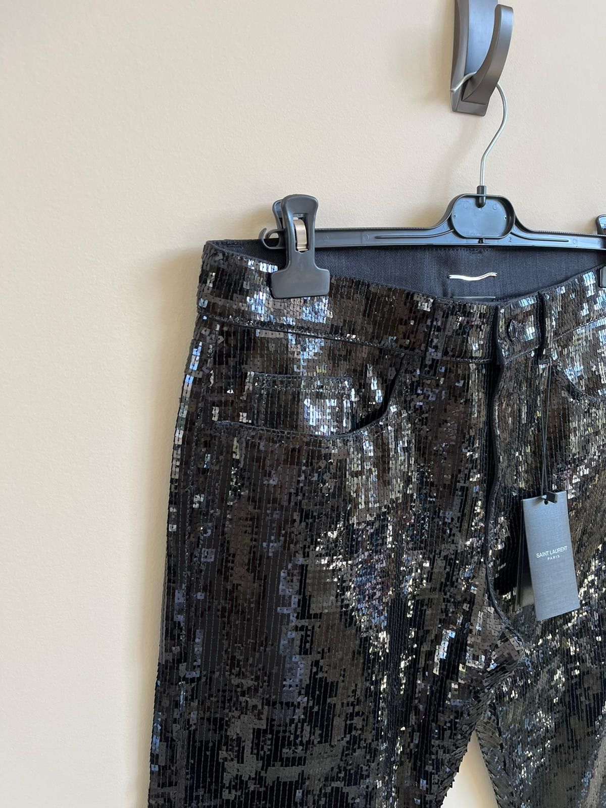 Saint Laurent Paris Sequence Skinny Low Waist Pant in Used Black Color Size US 30 / EU 46 - 3 Thumbnail