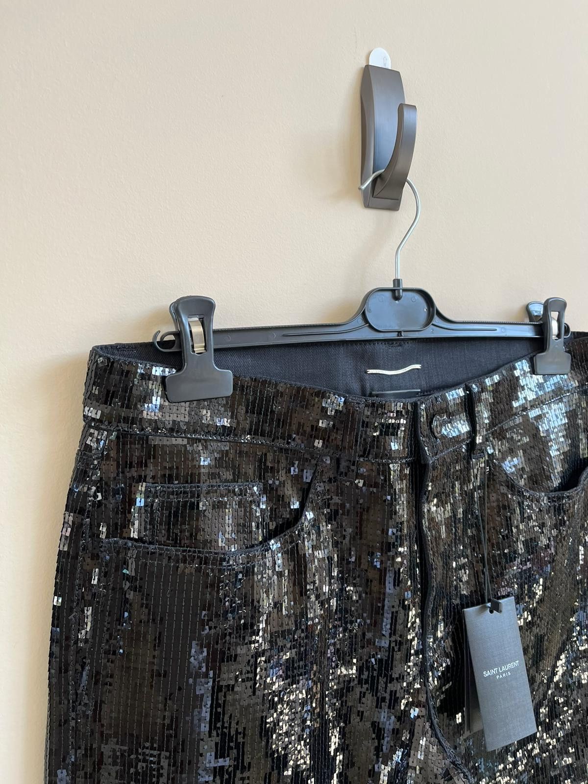 Saint Laurent Paris Sequence Skinny Low Waist Pant in Used Black Color Size US 30 / EU 46 - 6 Thumbnail