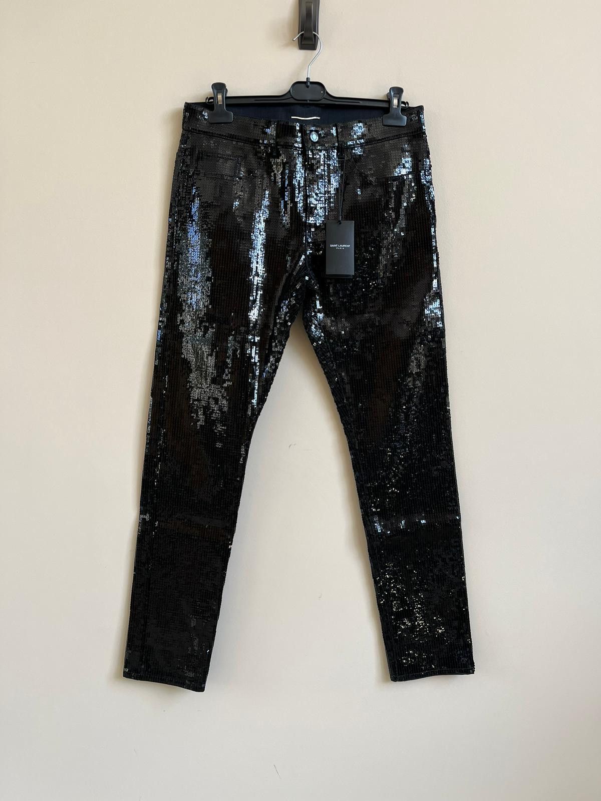 Saint Laurent Paris Sequence Skinny Low Waist Pant in Used Black Color Size US 30 / EU 46 - 1 Thumbnail