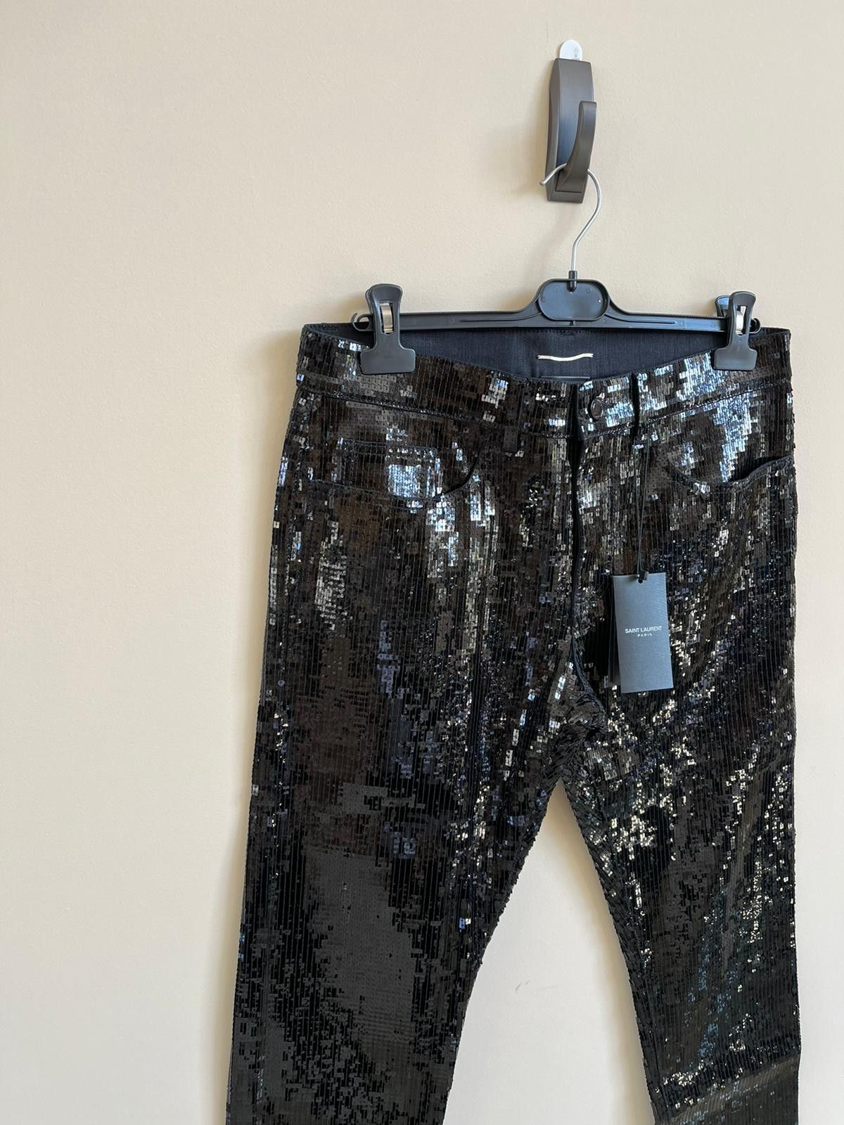 Saint Laurent Paris Sequence Skinny Low Waist Pant in Used Black Color Size US 30 / EU 46 - 4 Thumbnail