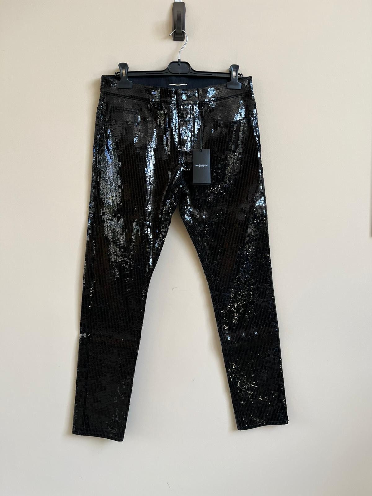 Saint Laurent Paris Sequence Skinny Low Waist Pant in Used Black Color Size US 30 / EU 46 - 2 Thumbnail