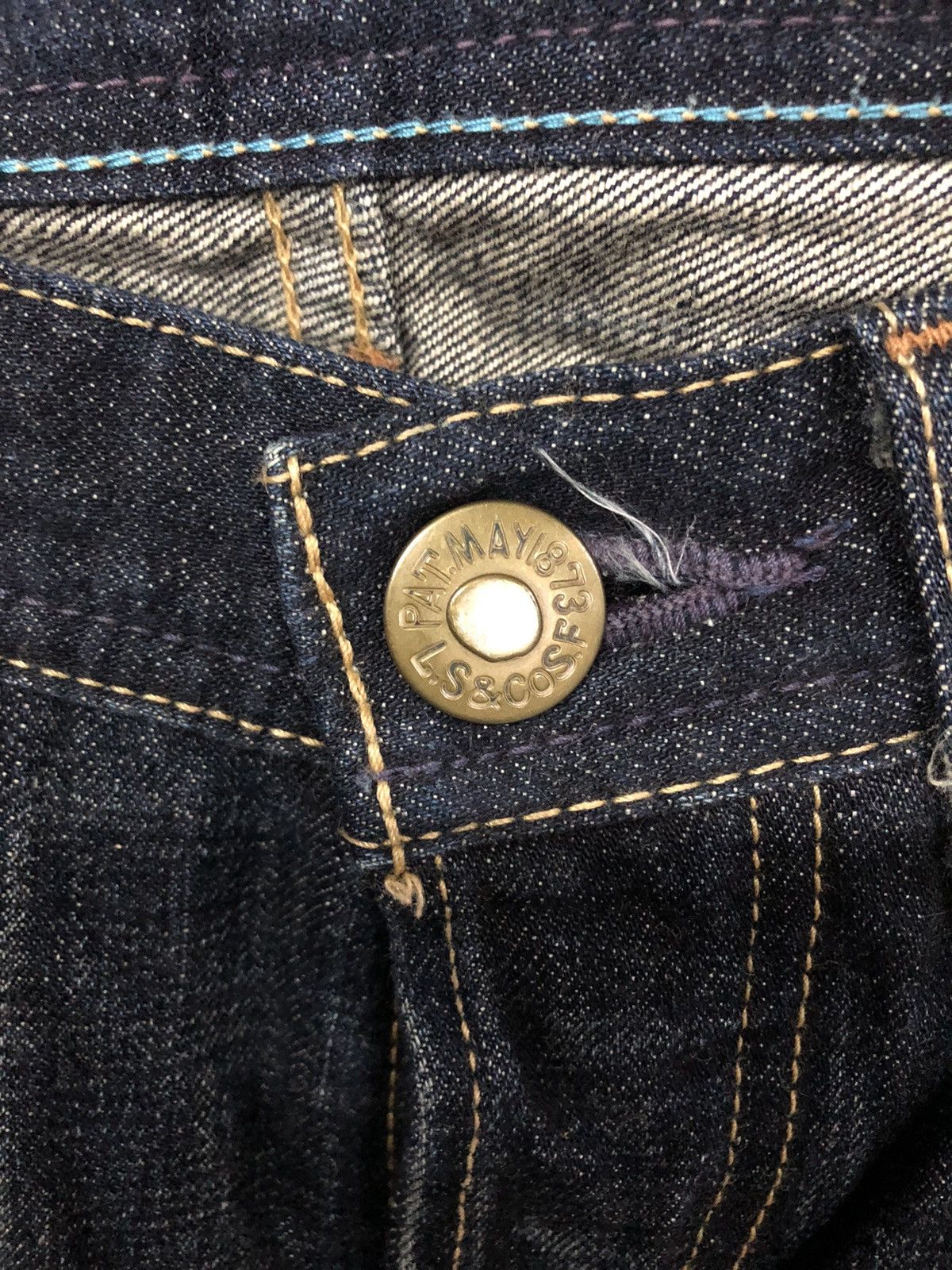 Levi's × Vintage Rare Vintage Levi’s Blue Selvedge Butterfly Pat May 1873 Size US 30 / EU 46 - 8 Thumbnail