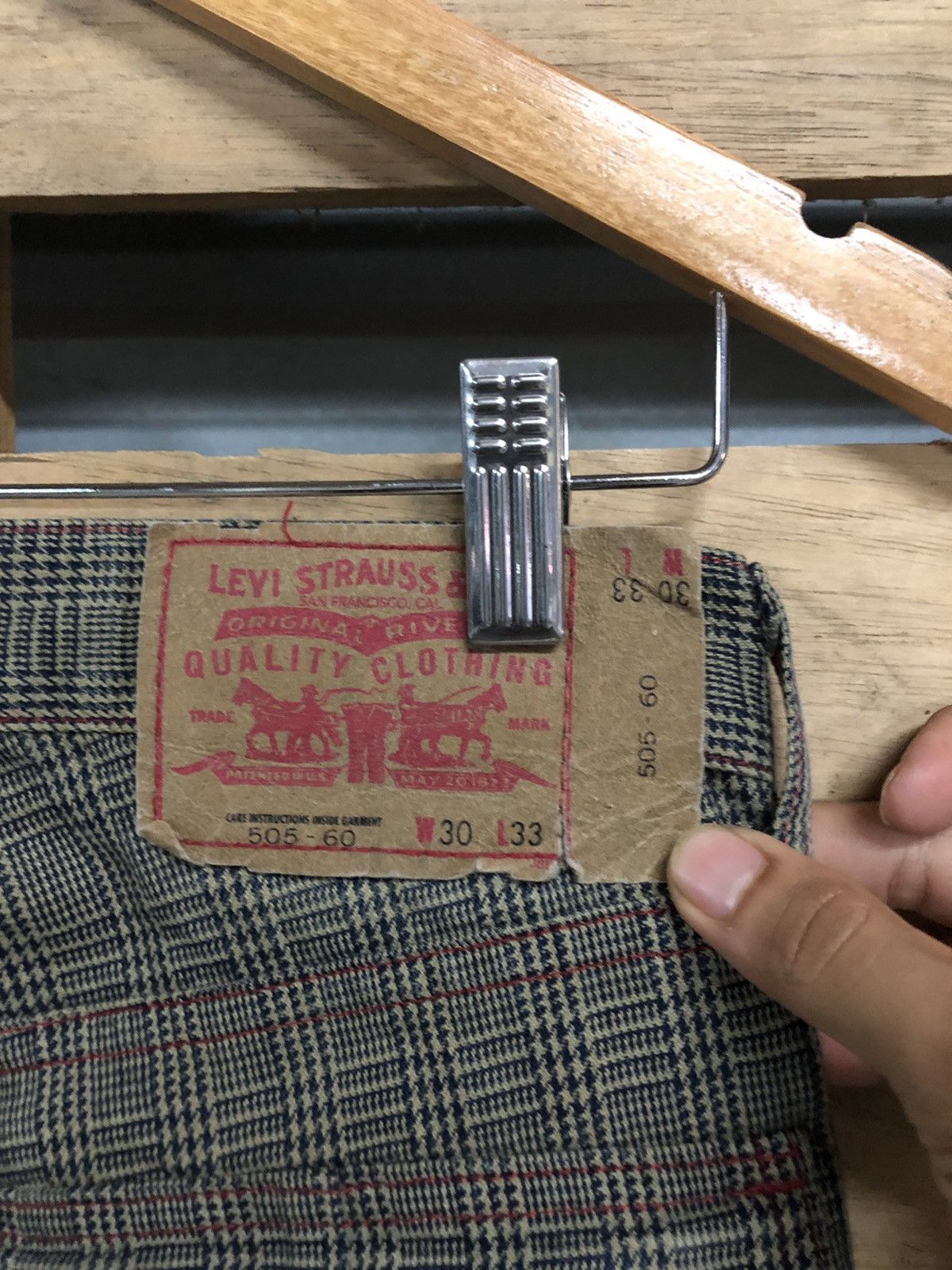 Levi's × Levi's Made & Crafted Vintage Levi’s 505 Tartan Cargo Denim Jeans Size US 28 / EU 44 - 9 Thumbnail