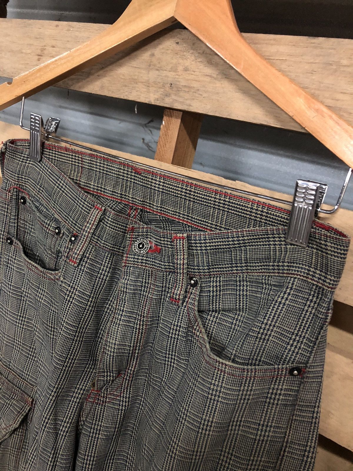 Levi's × Levi's Made & Crafted Vintage Levi’s 505 Tartan Cargo Denim Jeans Size US 28 / EU 44 - 5 Thumbnail