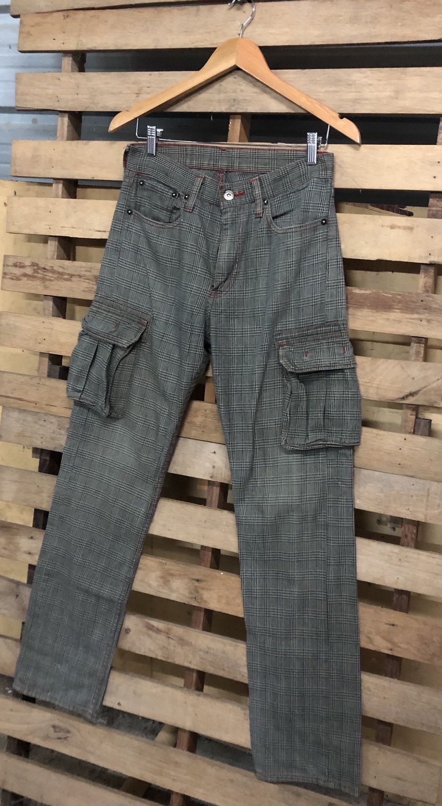Levi's × Levi's Made & Crafted Vintage Levi’s 505 Tartan Cargo Denim Jeans Size US 28 / EU 44 - 4 Thumbnail