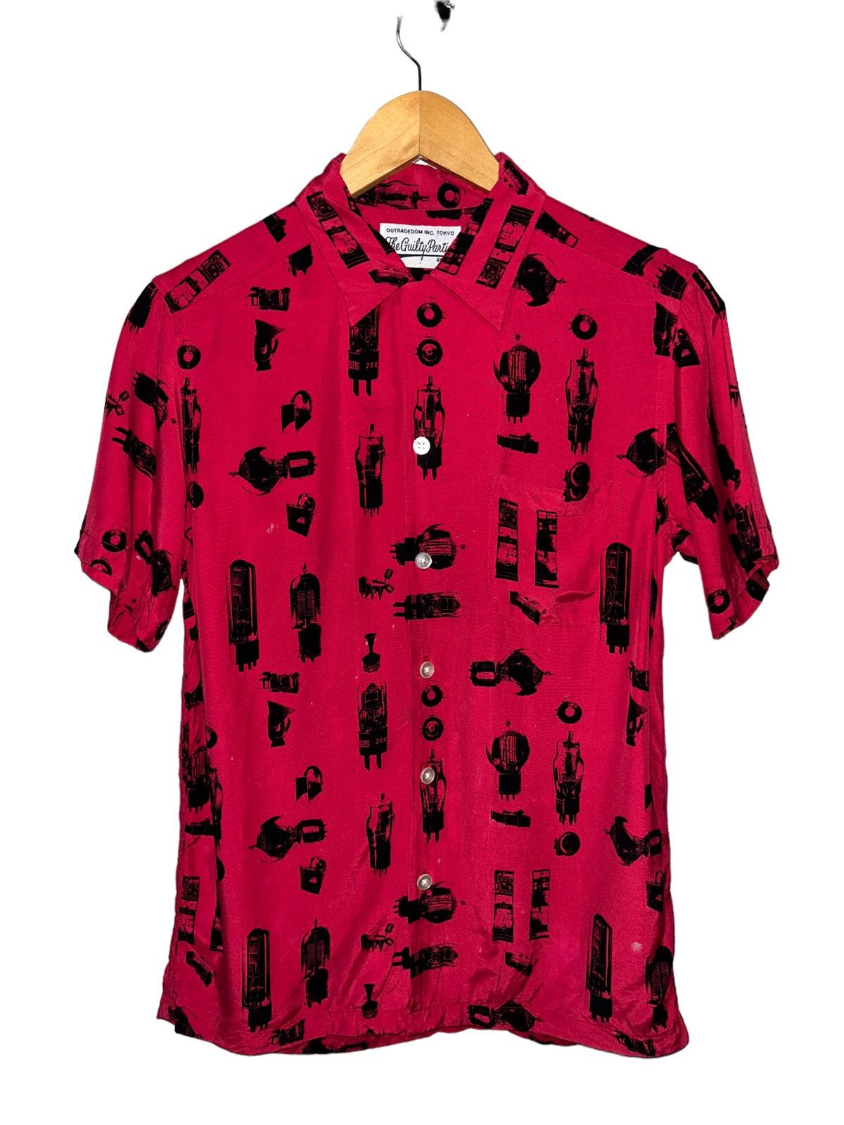 image of Wacko Maria The Guilty Parties Button Up Shirt in Red, Men's (Size Small)