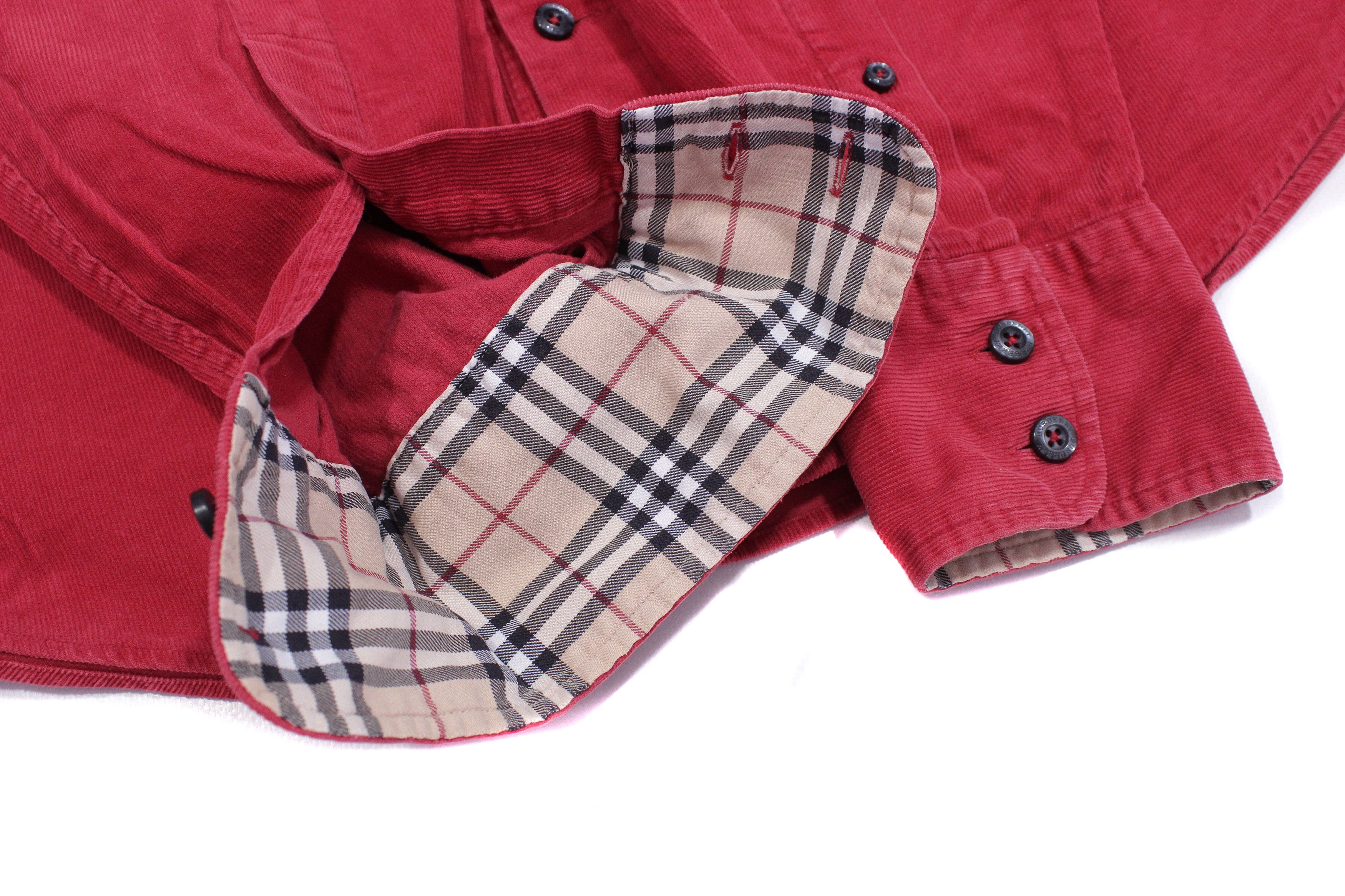 Burberry Logo Nova Check Corduroy Shirt 00S Vintage Size US L / EU 52-54 / 3 - 7 Thumbnail
