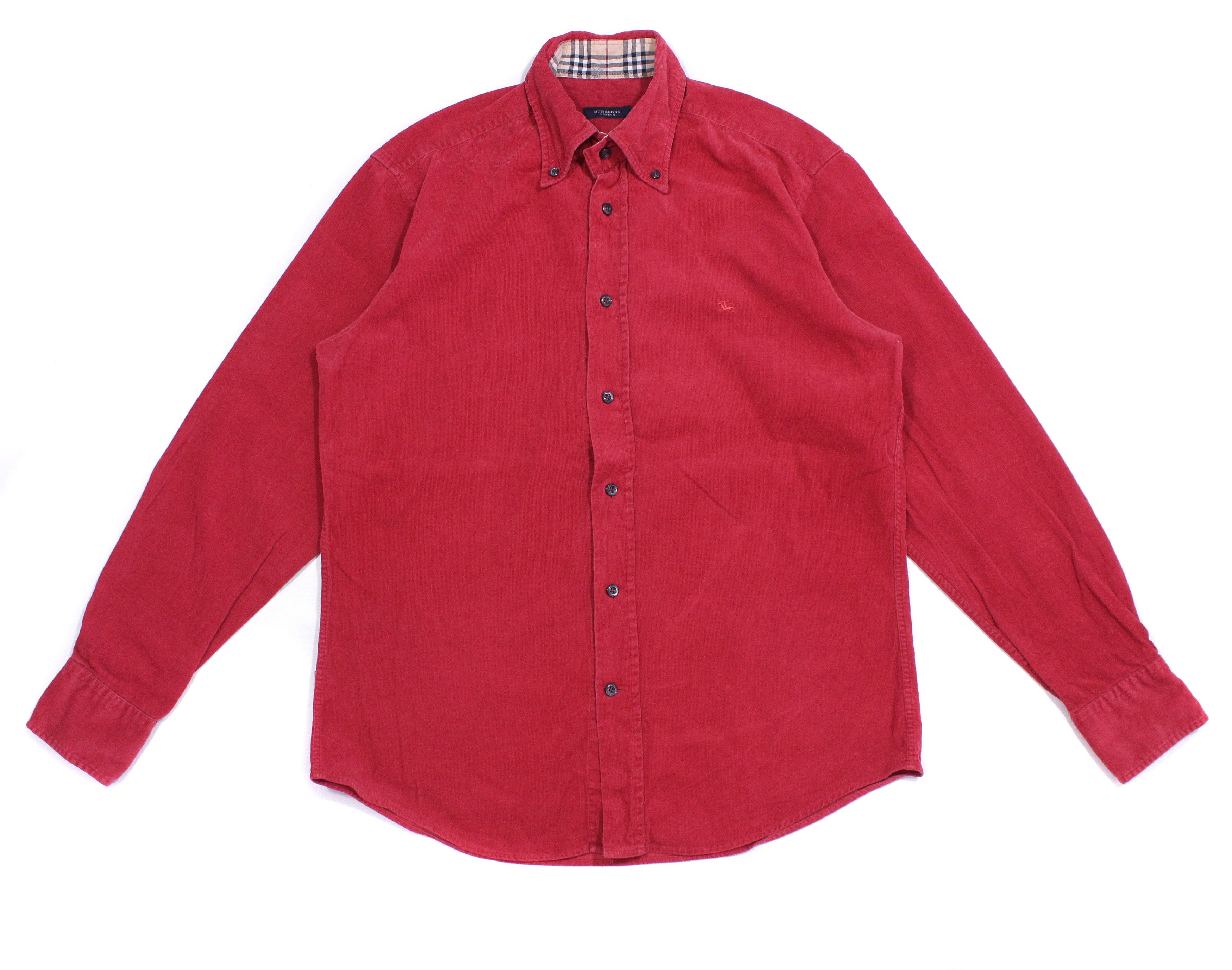 Burberry Logo Nova Check Corduroy Shirt 00S Vintage Size US L / EU 52-54 / 3 - 1 Thumbnail