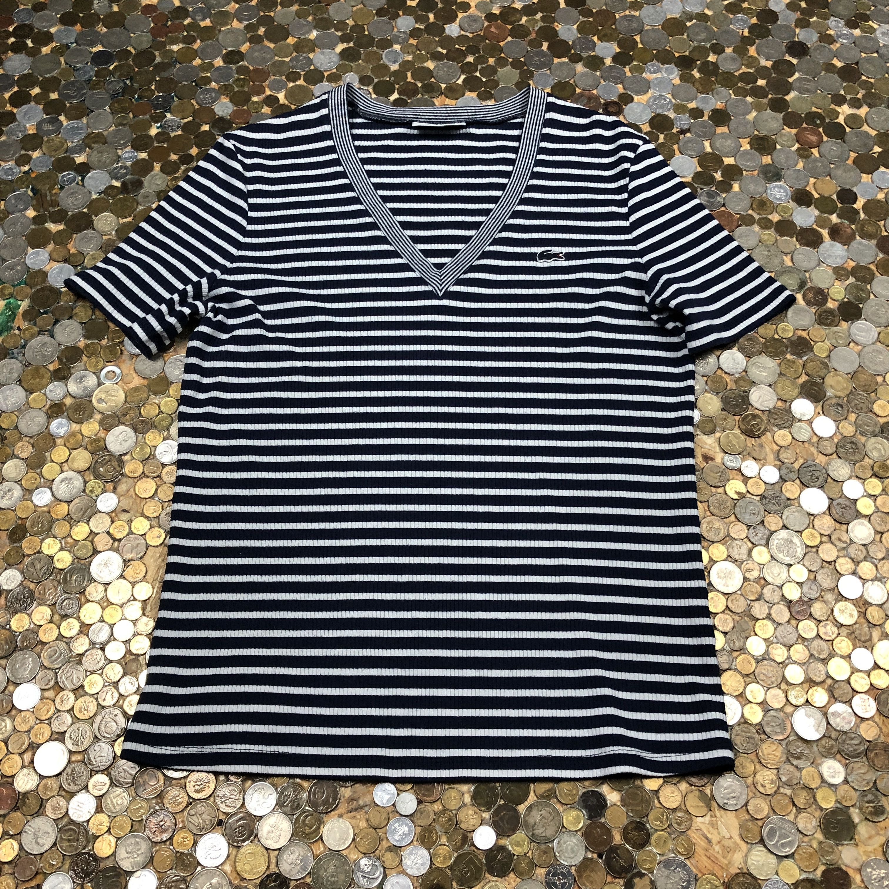 Lacoste Lacoste V neck Strip Tee T-shirt Size US XS / EU 42 / 0 - 1 Thumbnail
