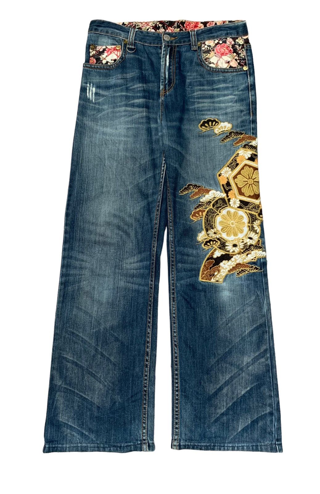 If Six Was Nine × Japanese Brand × Vintage Rare Design Vintage Japanese Brand Sukajan Jeans 1990s Size US 33 - 1 Thumbnail