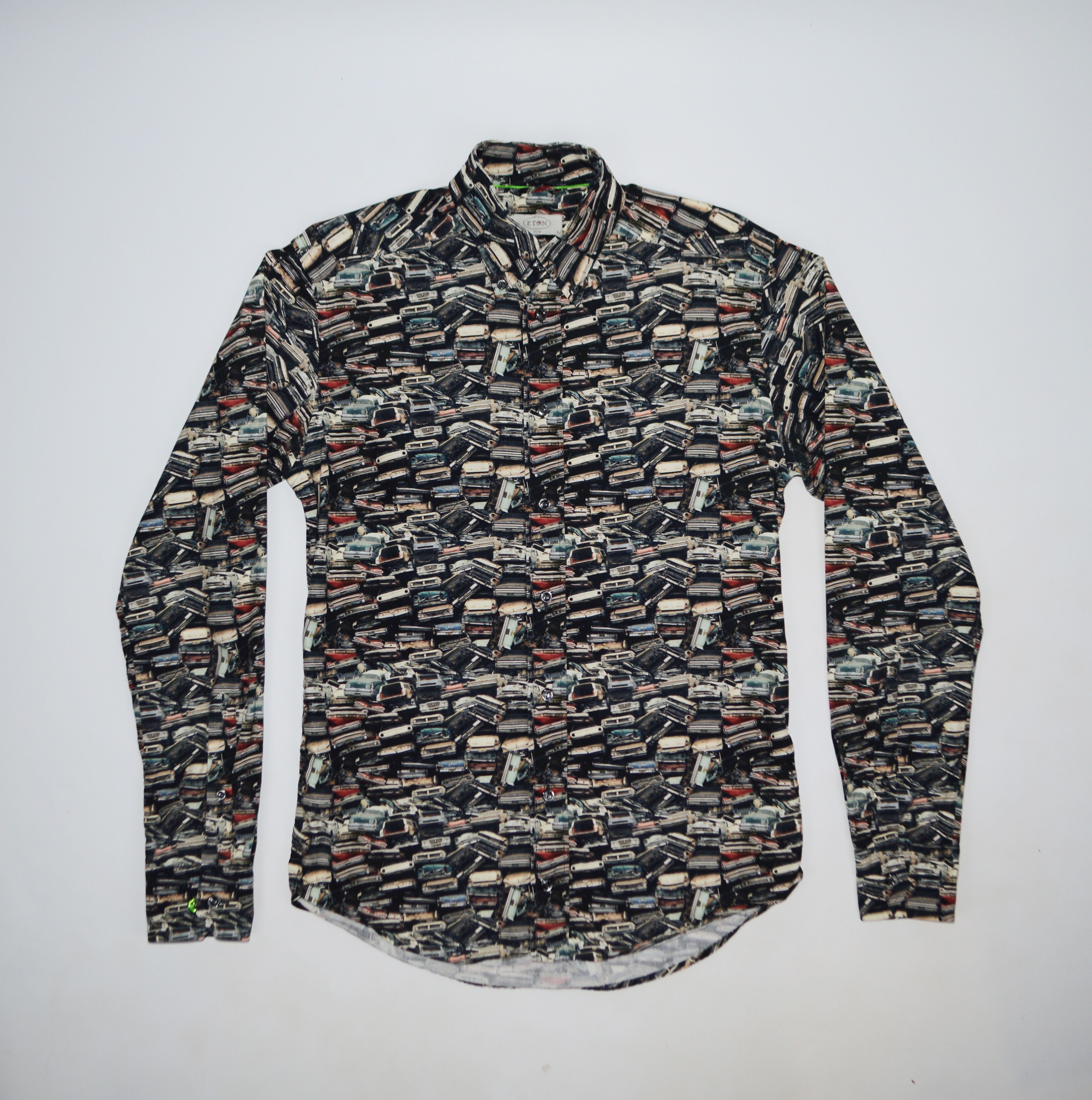 Eton Eton Car Junkyard Print Cotton Shirt Size US S / EU 44-46 / 1 - 1 Thumbnail
