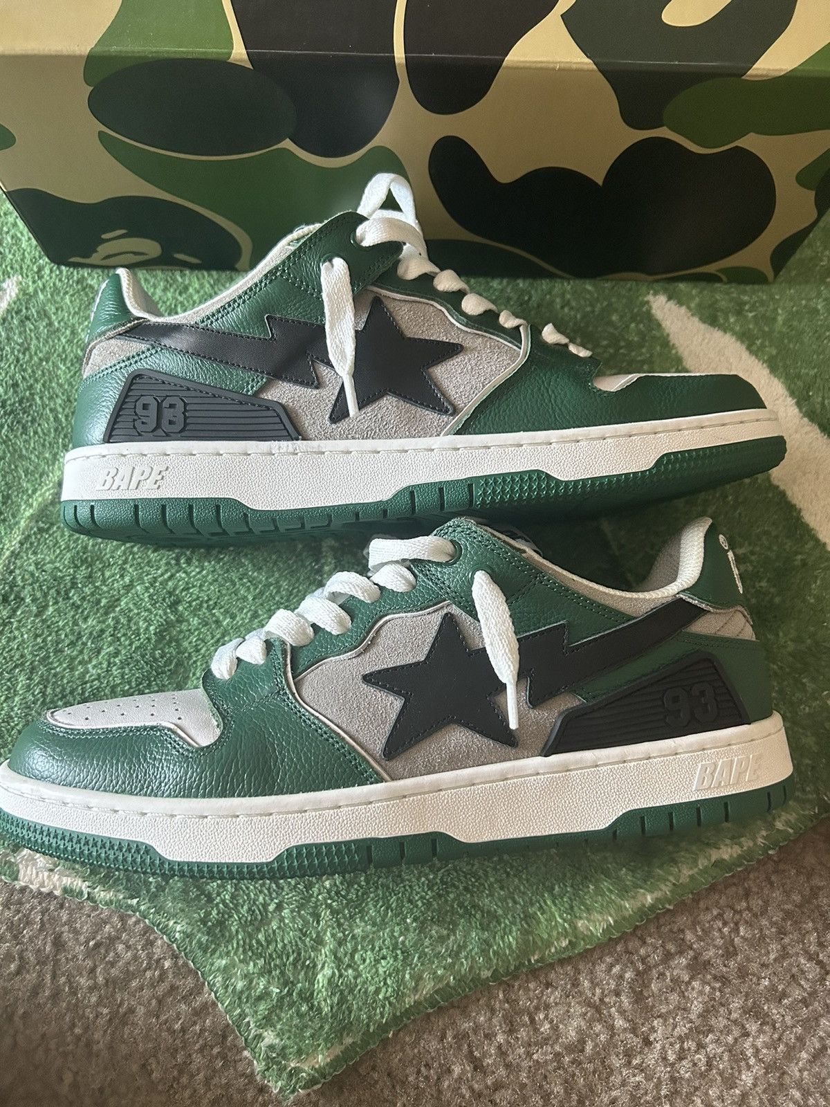 image of Bape Sk8 Sta 1 - Green Shoes, Men's (Size 9.5)
