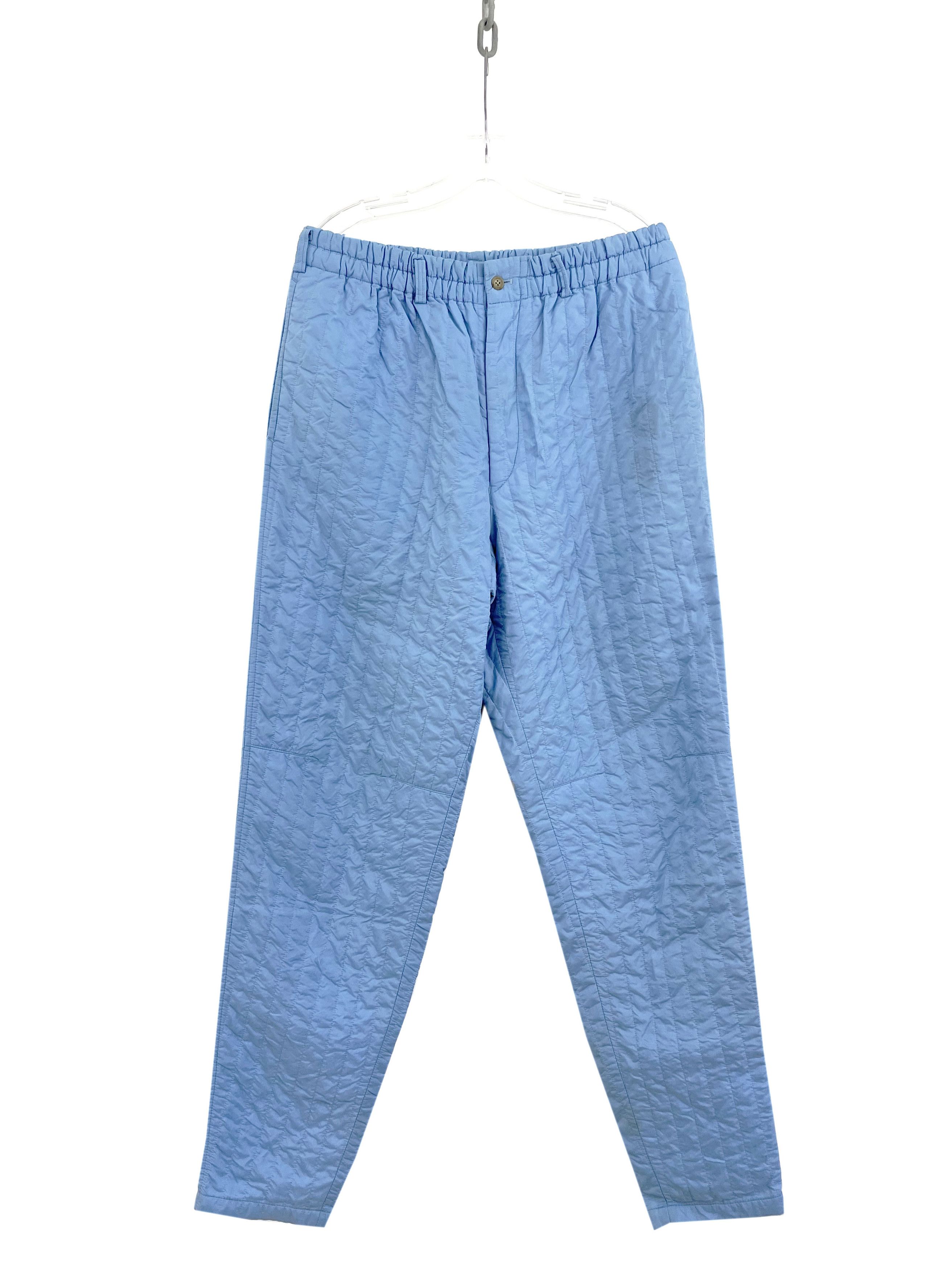 image of Yohji Yamamoto 90's Quilted Nylon Pants in Blue, Men's (Size 34)