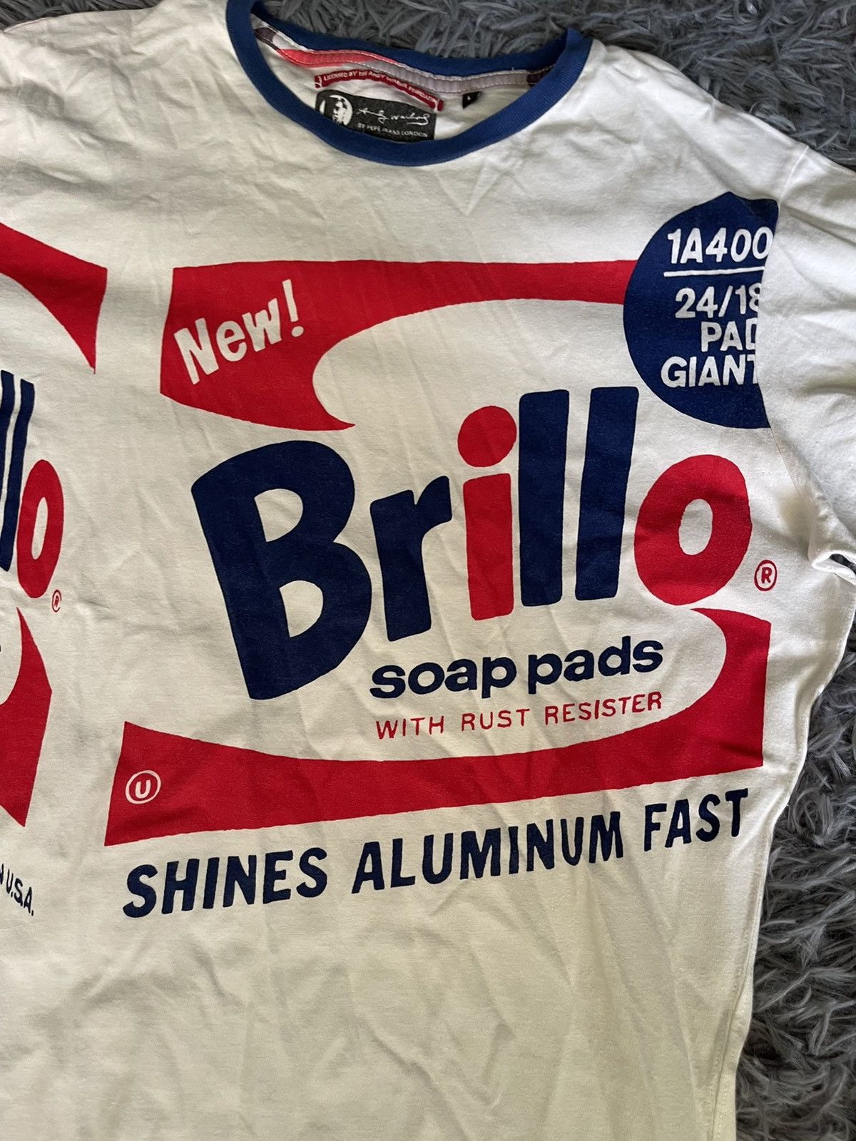 Andy Warhol × Vintage Andy Warhol Pop Art Brillo soap logo graphic vintage t-shirt Size L / US 10 / IT 46 - 2 Thumbnail