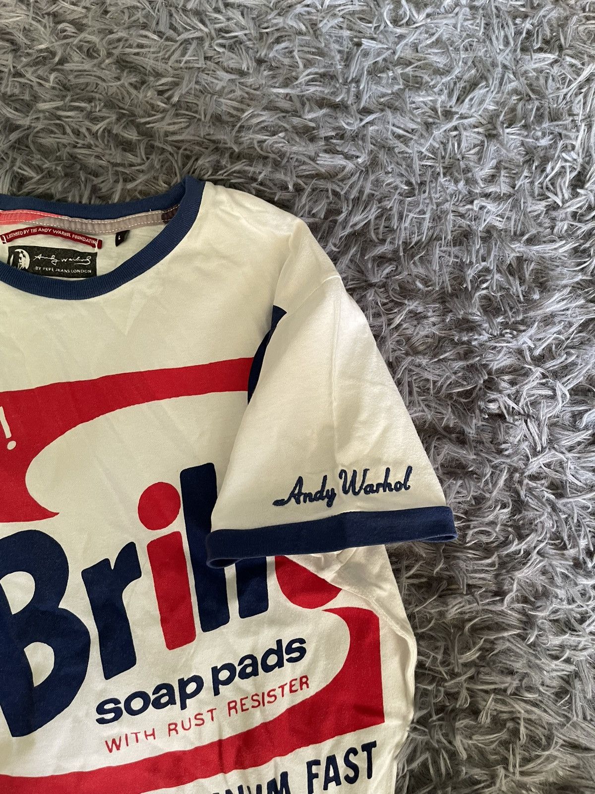 Andy Warhol × Vintage Andy Warhol Pop Art Brillo soap logo graphic vintage t-shirt Size L / US 10 / IT 46 - 3 Thumbnail