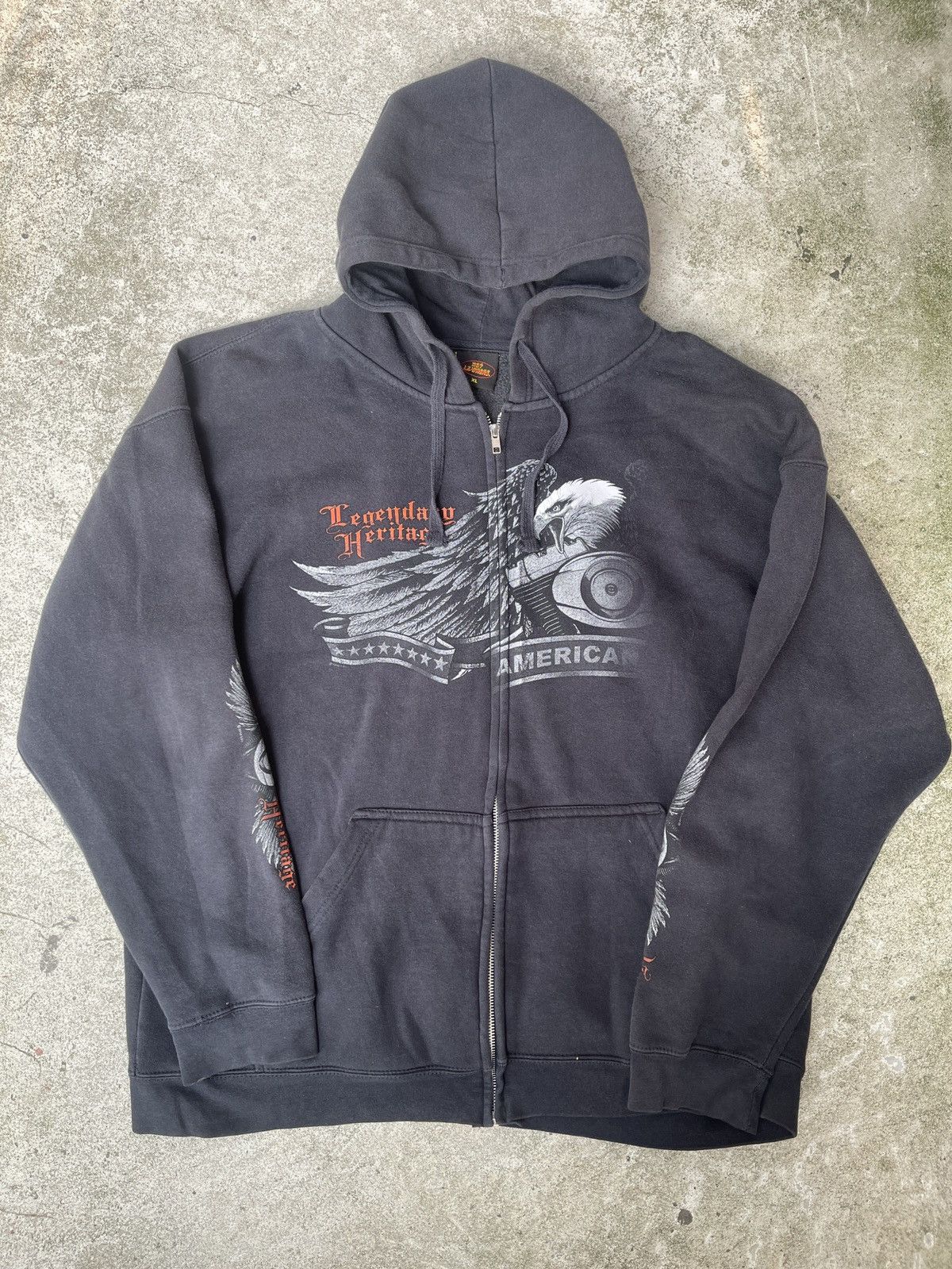 Vintage VINTAGE Y2K BAGGY MOTORCYCLE EAGLE BIKER ZIP UP