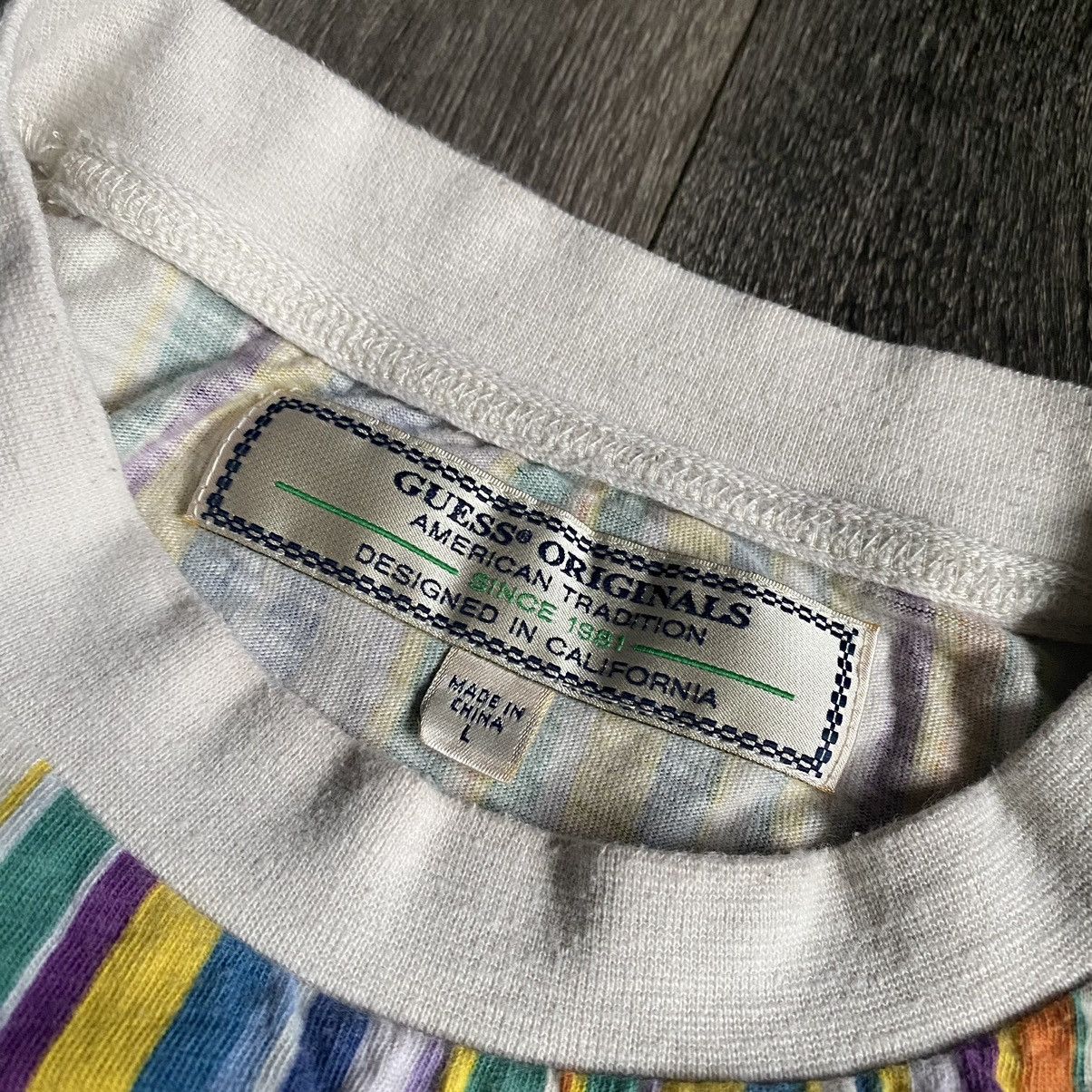 Guess Vintage Guess Originals Vertical Stripe Los Angeles T Shirt Size US L / EU 52-54 / 3 - 3 Thumbnail