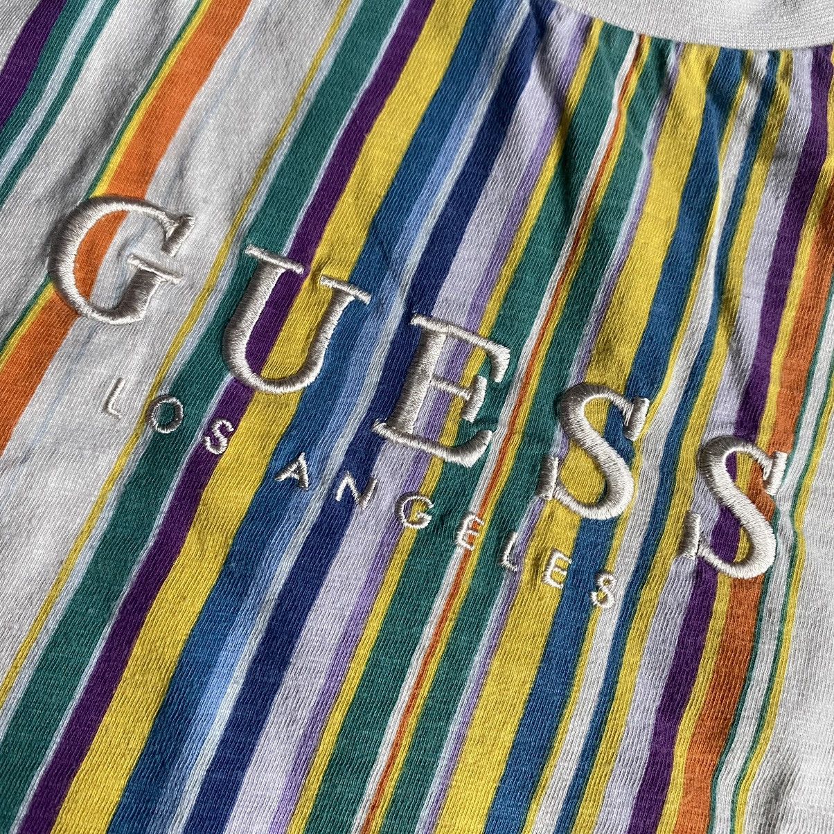 Guess Vintage Guess Originals Vertical Stripe Los Angeles T Shirt Size US L / EU 52-54 / 3 - 6 Thumbnail