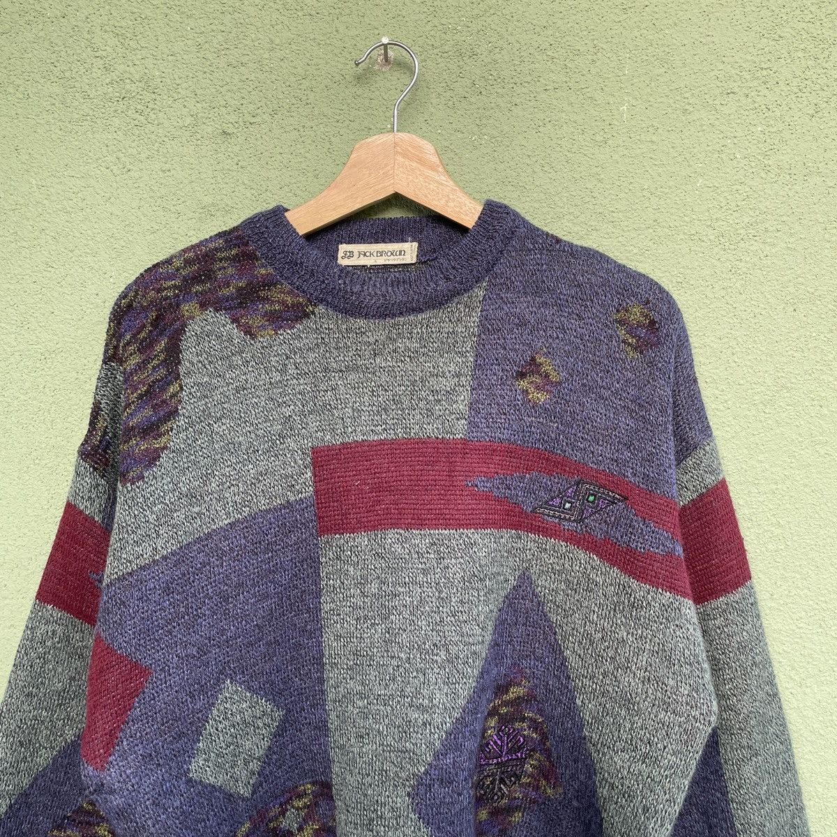 Japanese Brand Vintage KICK BROWN Rare Design Knitwear Sweater Jumper Size US L / EU 52-54 / 3 - 3 Thumbnail