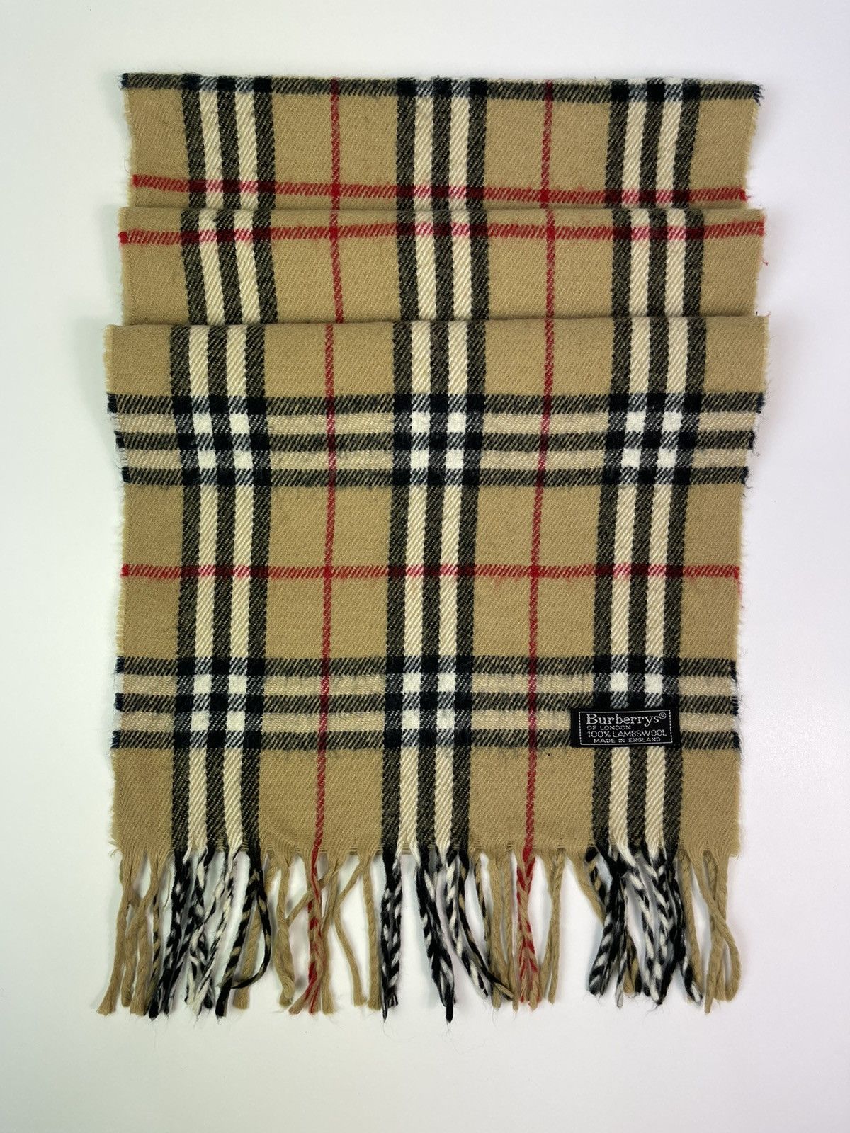Burberry Burberrys Muffler Scarf Nova Check Pattern Lambswool Size ONE SIZE - 4 Thumbnail