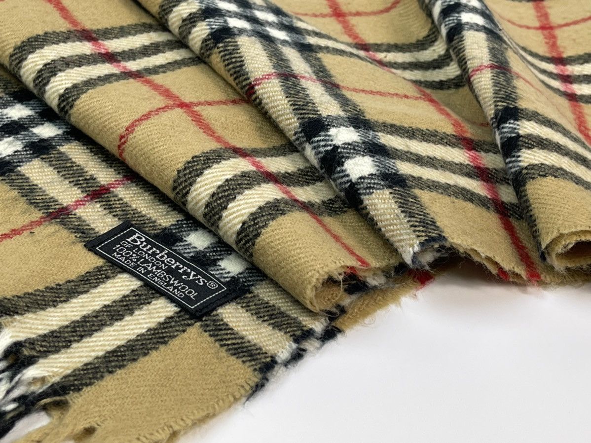 Burberry Burberrys Muffler Scarf Nova Check Pattern Lambswool Size ONE SIZE - 3 Thumbnail