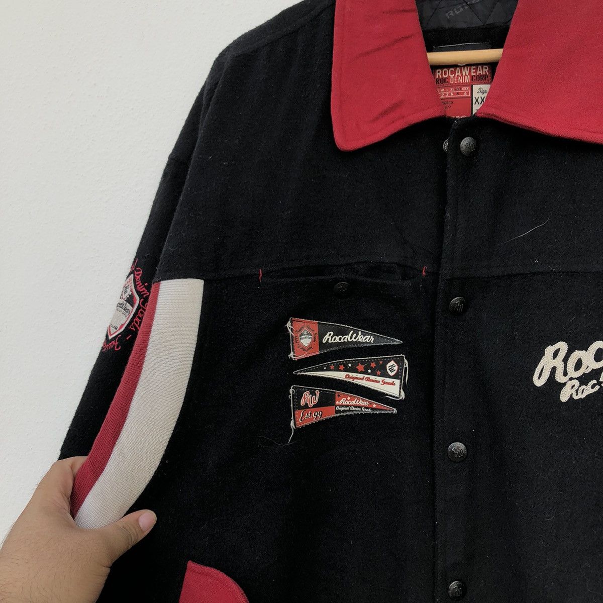 Japanese Brand VARSITY JACKET ROCAWEAR ROC DENIM CORP LIMITED EDITION Size US XXL / EU 58 / 5 - 4 Thumbnail