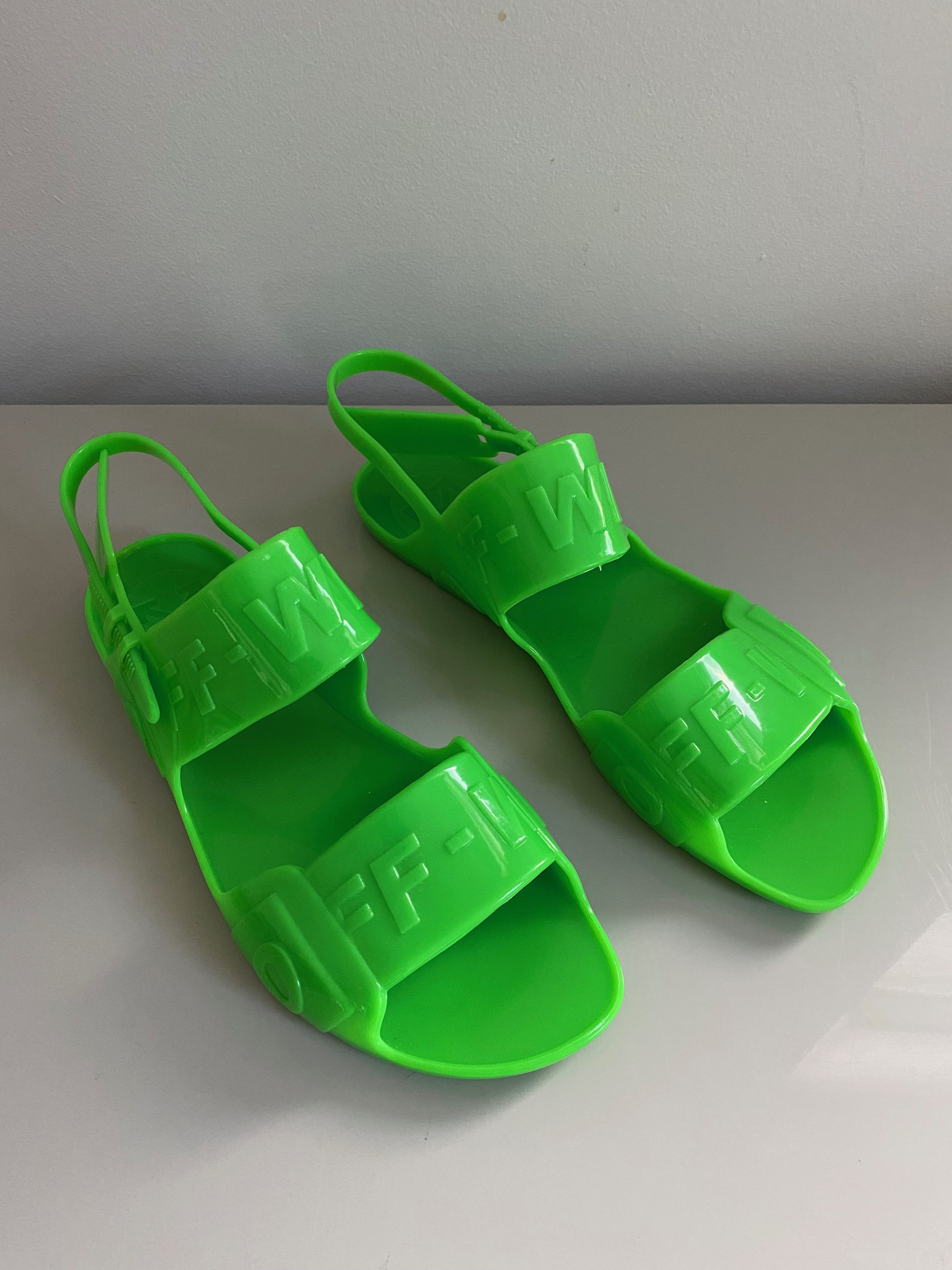 Off-White NEW Off-White Virgil Abloh Zip Tie Sandals Jelly Green 40 Size US 10 / IT 40 - 4 Thumbnail