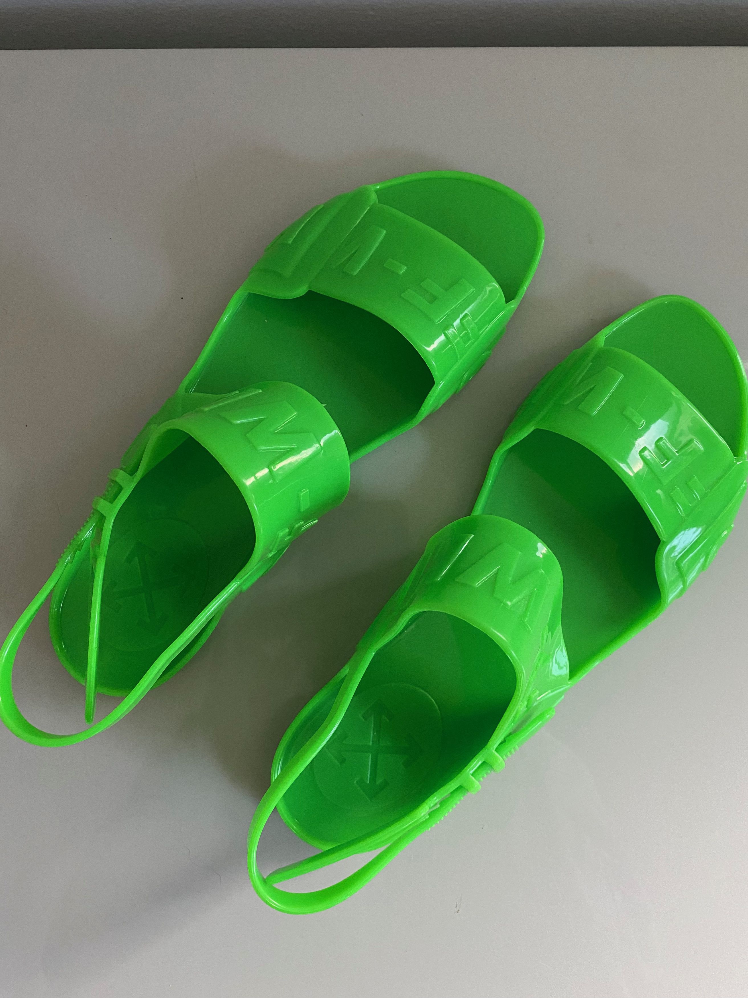 Off-White NEW Off-White Virgil Abloh Zip Tie Sandals Jelly Green 40 Size US 10 / IT 40 - 7 Thumbnail
